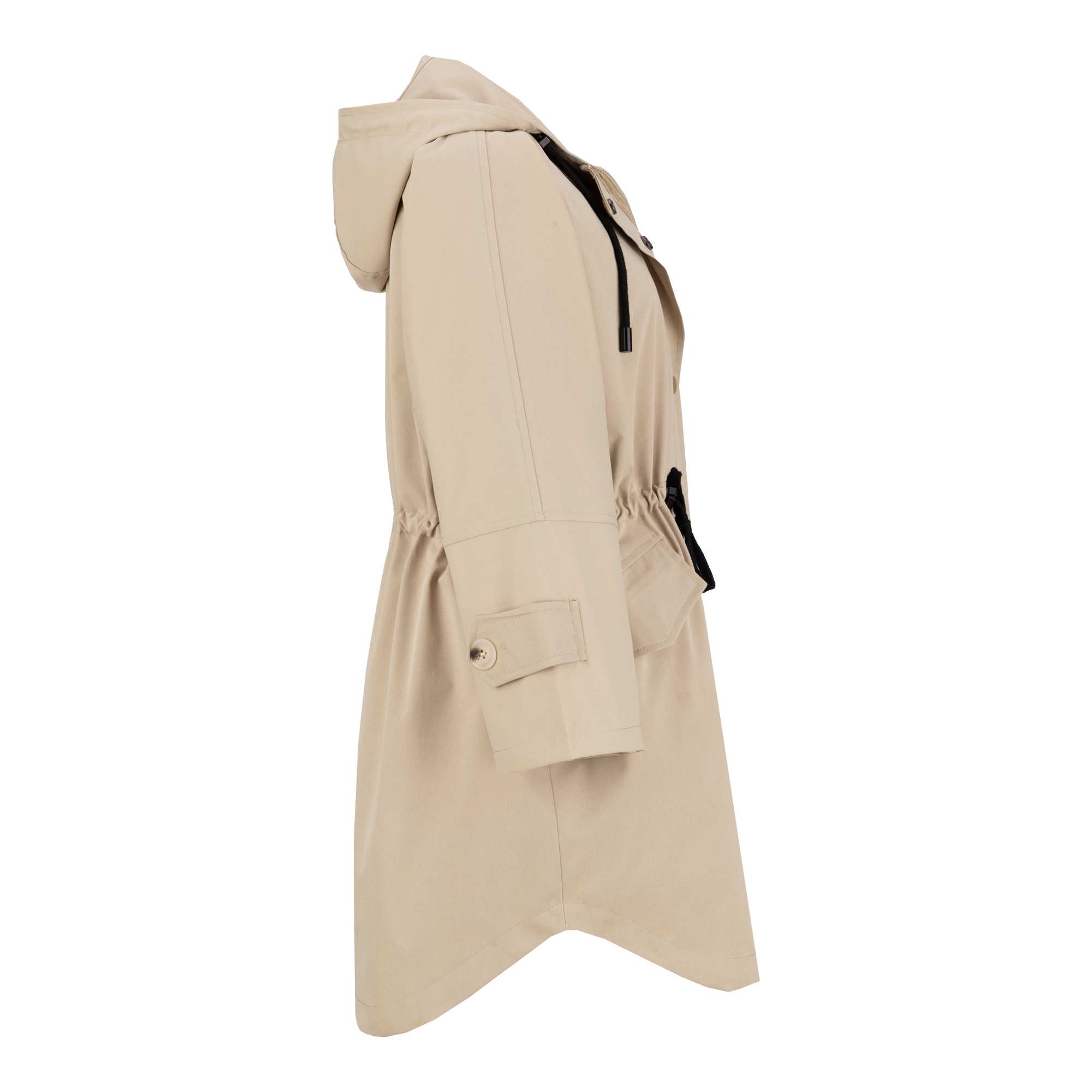 بارانی زنانه کلاه دار کرم مدل سیبا السانا Elsana کد 2337