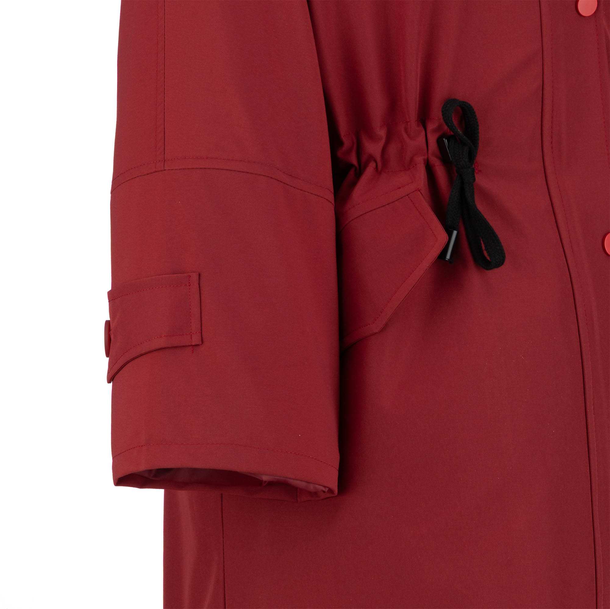 بارانی زنانه کلاه دار زرشکی مدل سیبا السانا Elsana کد 2337