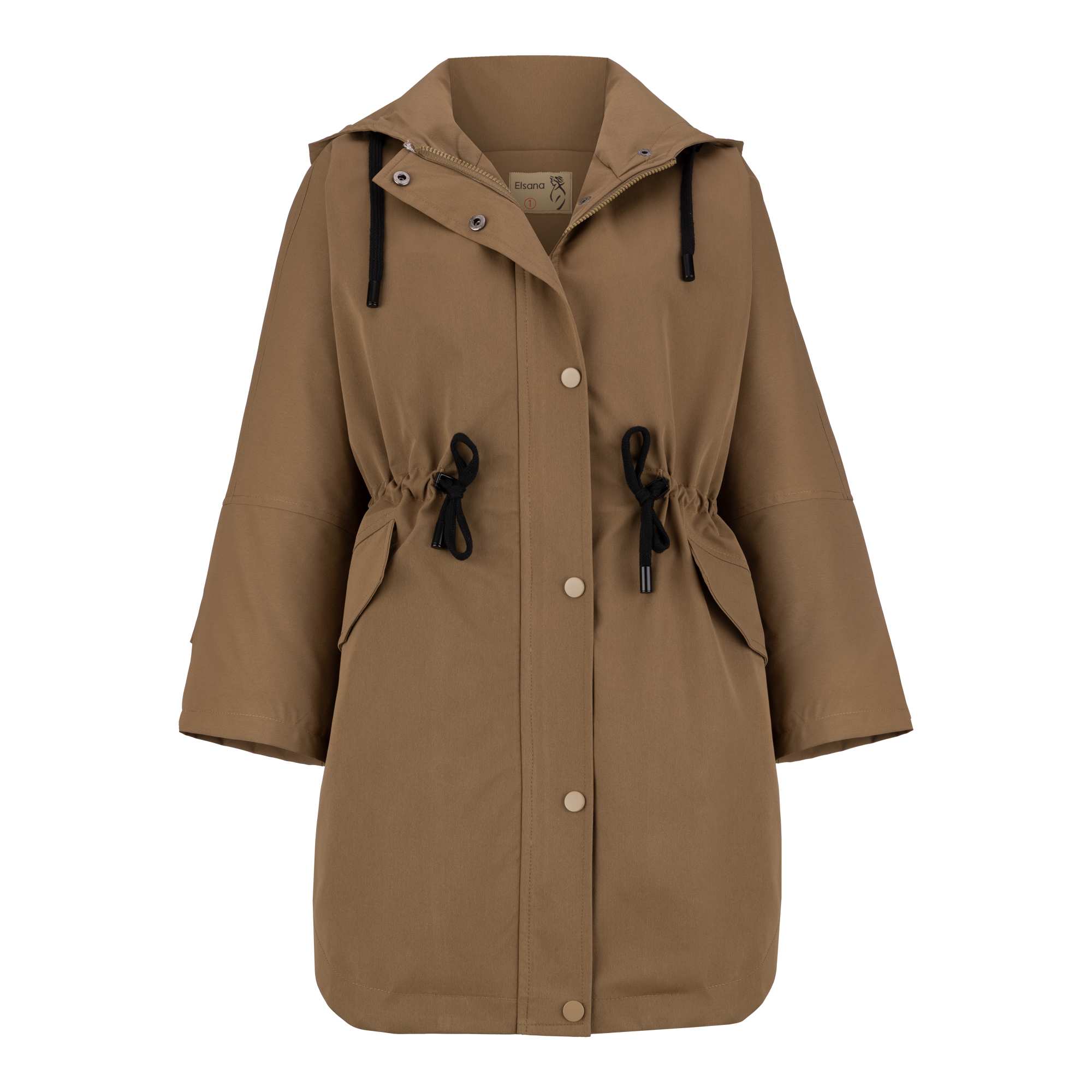 بارانی زنانه کلاه دار موکایی مدل سیبا السانا Elsana کد 2337