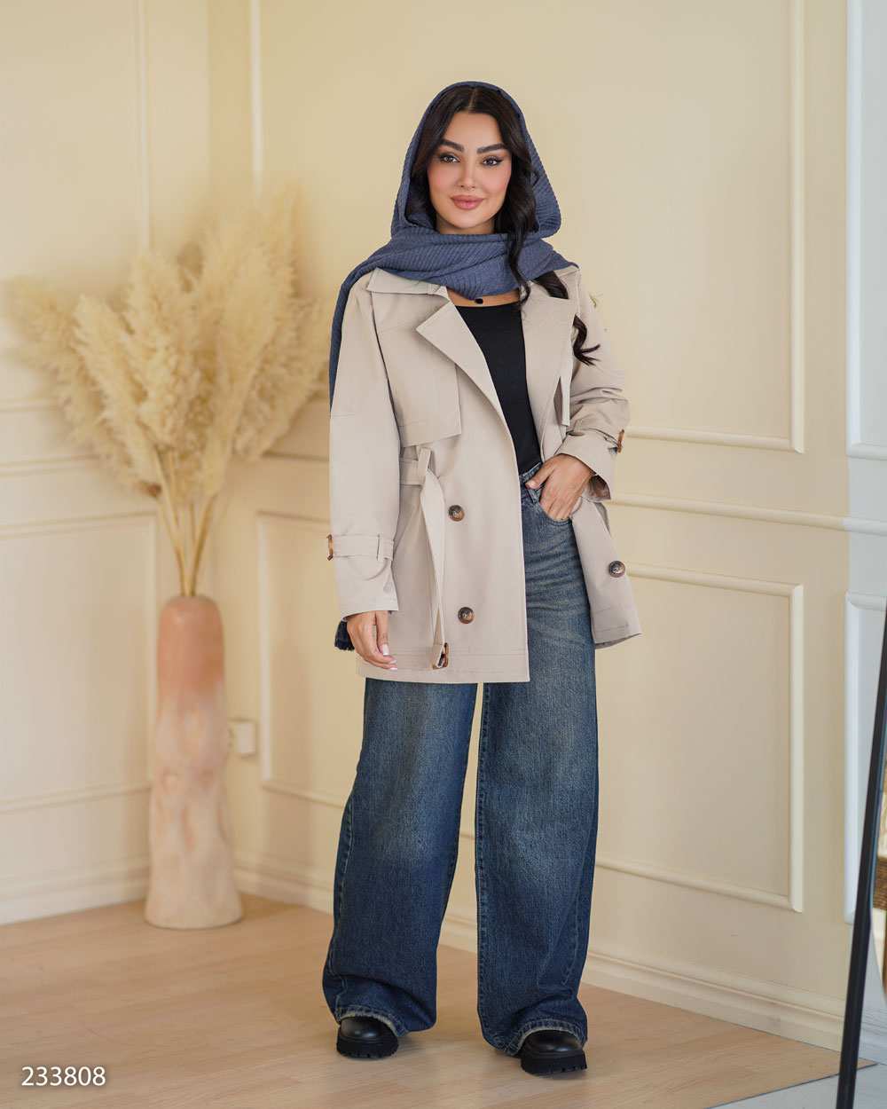 بارانی زنانه کرم مدل پوپر السانا Elsana کد 2338