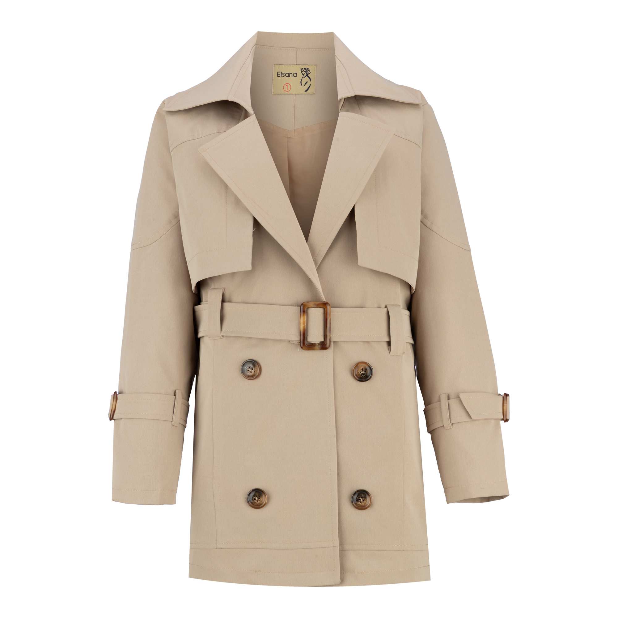 بارانی زنانه کرم مدل پوپر السانا Elsana کد 2338