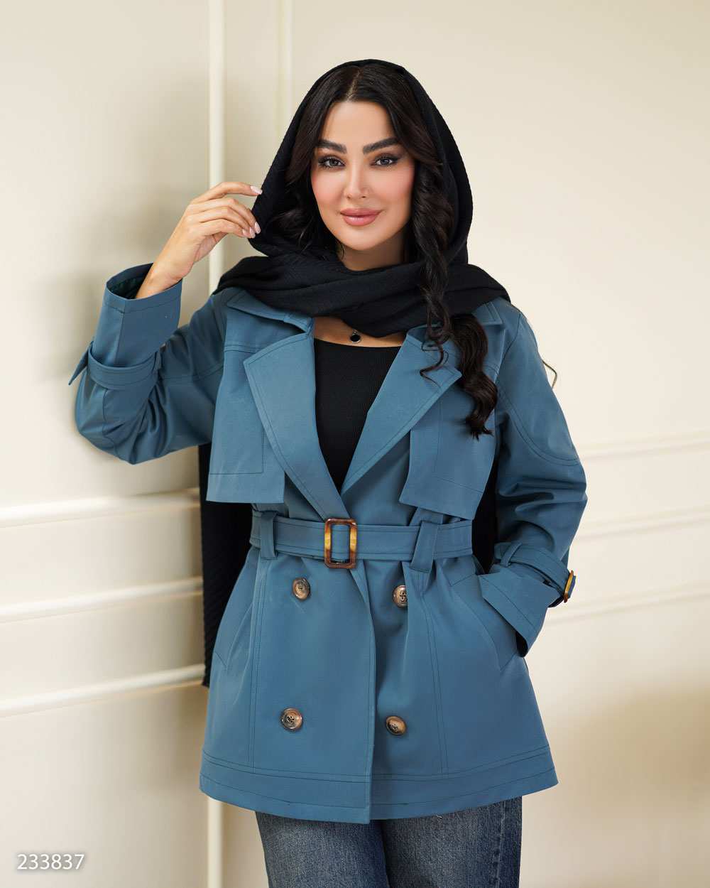 بارانی زنانه سبز کله غازی مدل پوپر السانا Elsana کد 2338