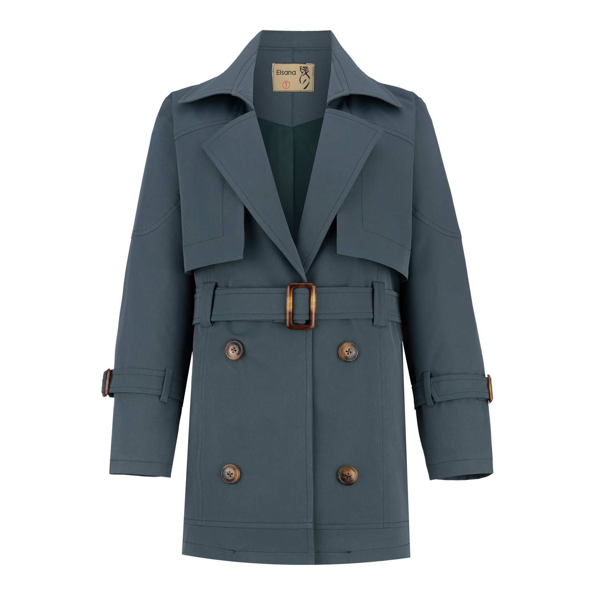 بارانی زنانه سبز کله غازی مدل پوپر السانا Elsana کد 2338