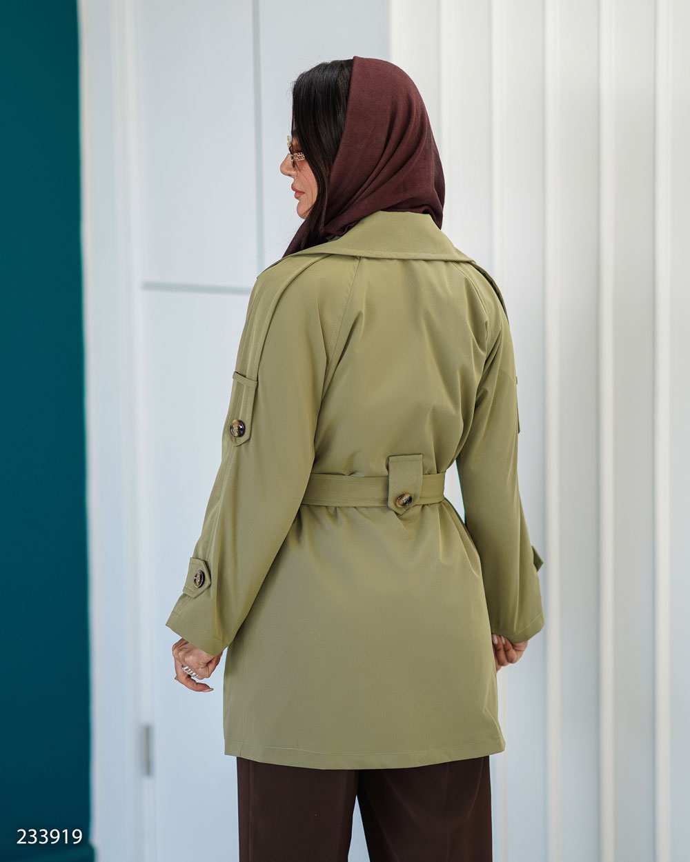 بارانی زنانه سبز سدری مدل چیترا السانا Elsana کد 2339