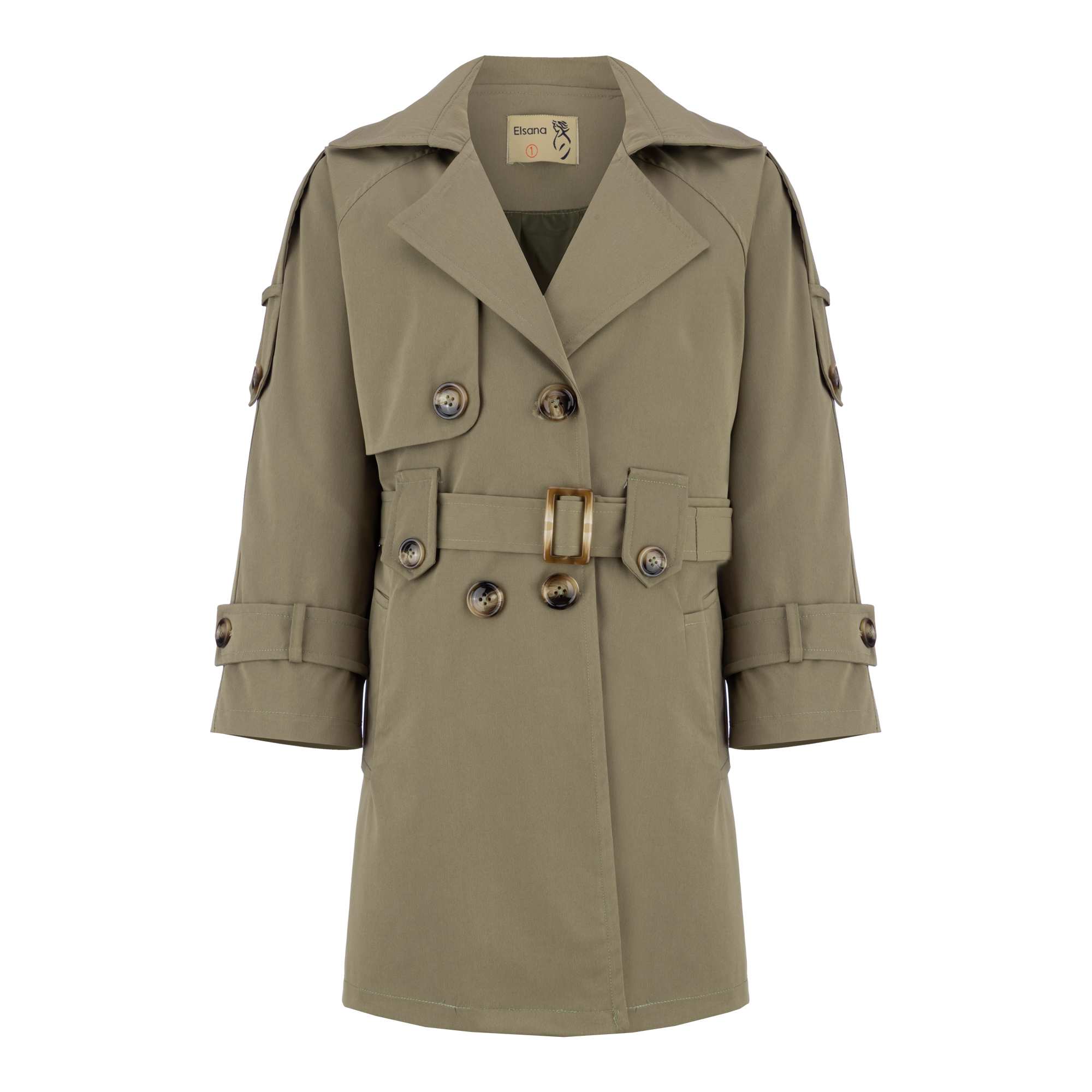 بارانی زنانه سبز سدری مدل چیترا السانا Elsana کد 2339