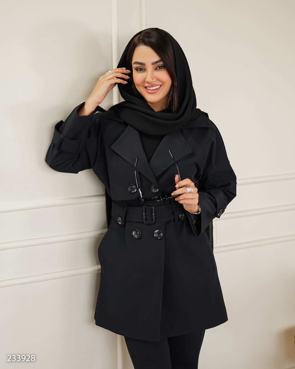 بارانی زنانه سرمه ای تیره مدل چیترا السانا Elsana کد 2339