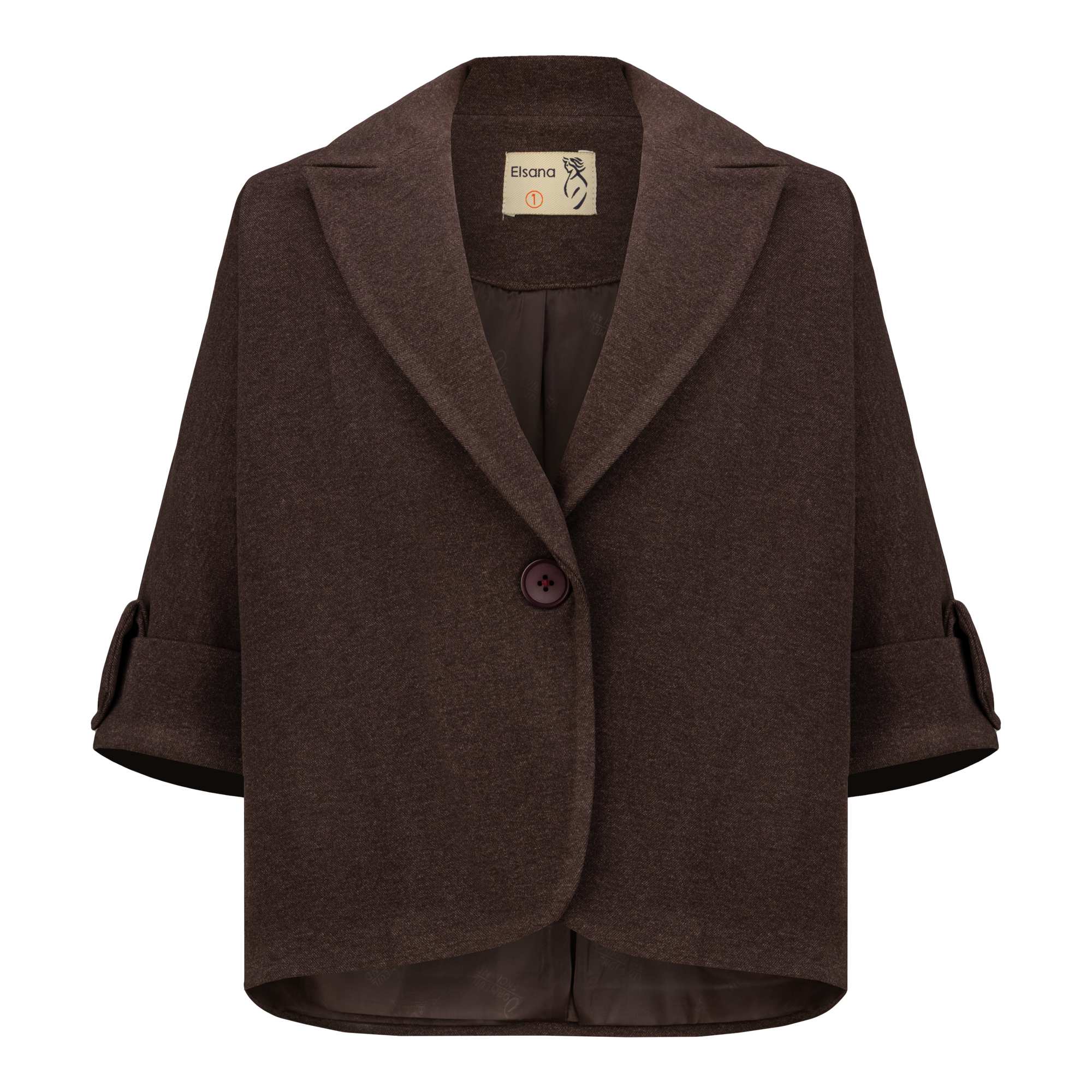 پالتو زنانه فوتر قهوه ای مدل پرندیس السانا Elsana کد 2340