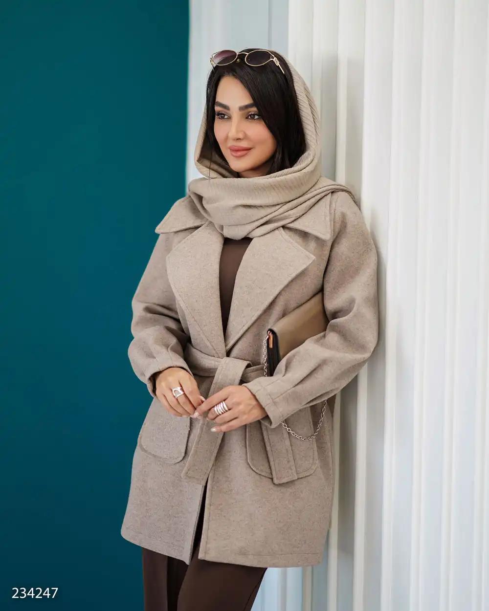 پالتو زنانه فوتر نسکافه ای مدل ساواش السانا Elsana کد 2342