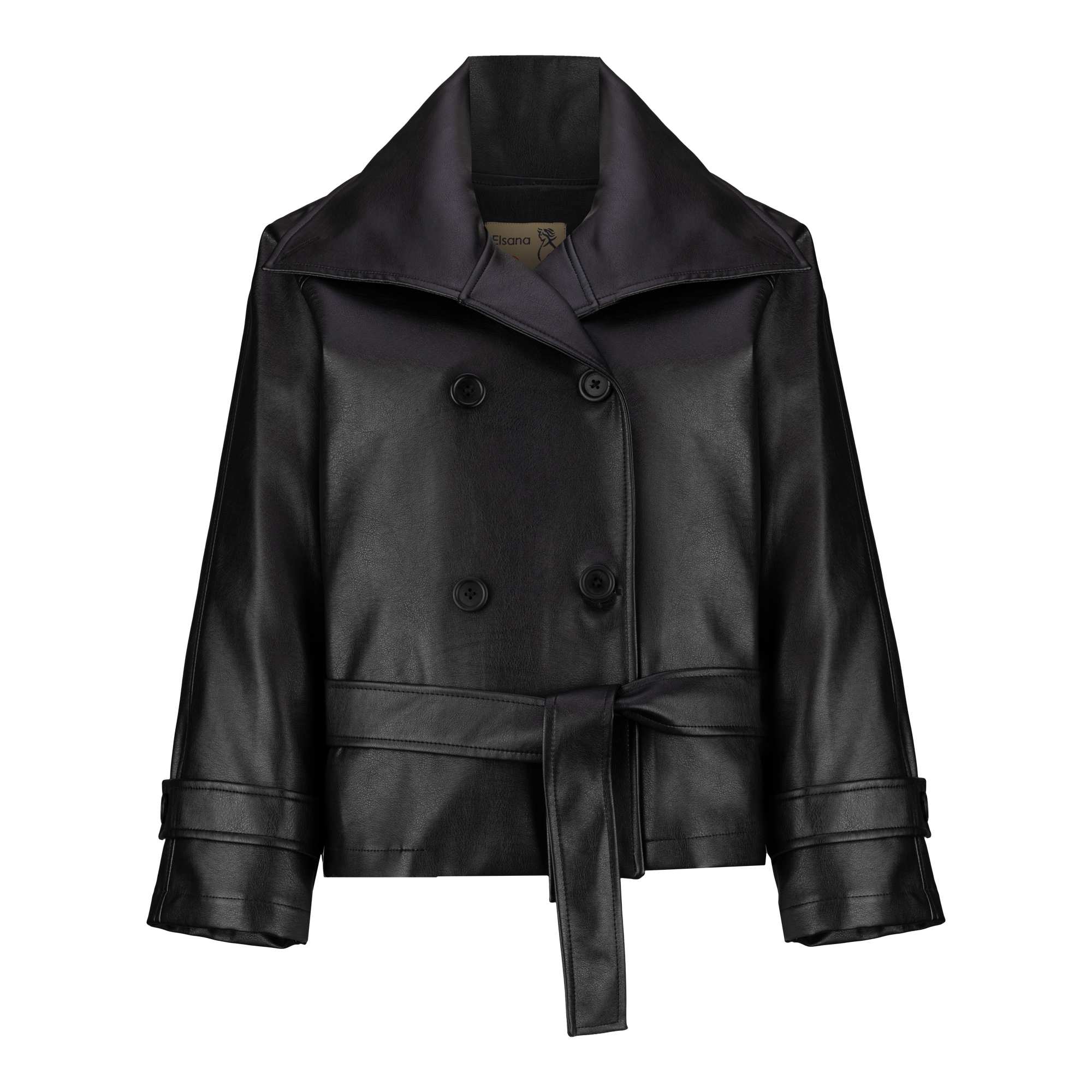 کت چرم زنانه مشکی مدل مریدا السانا Elsana کد 2344