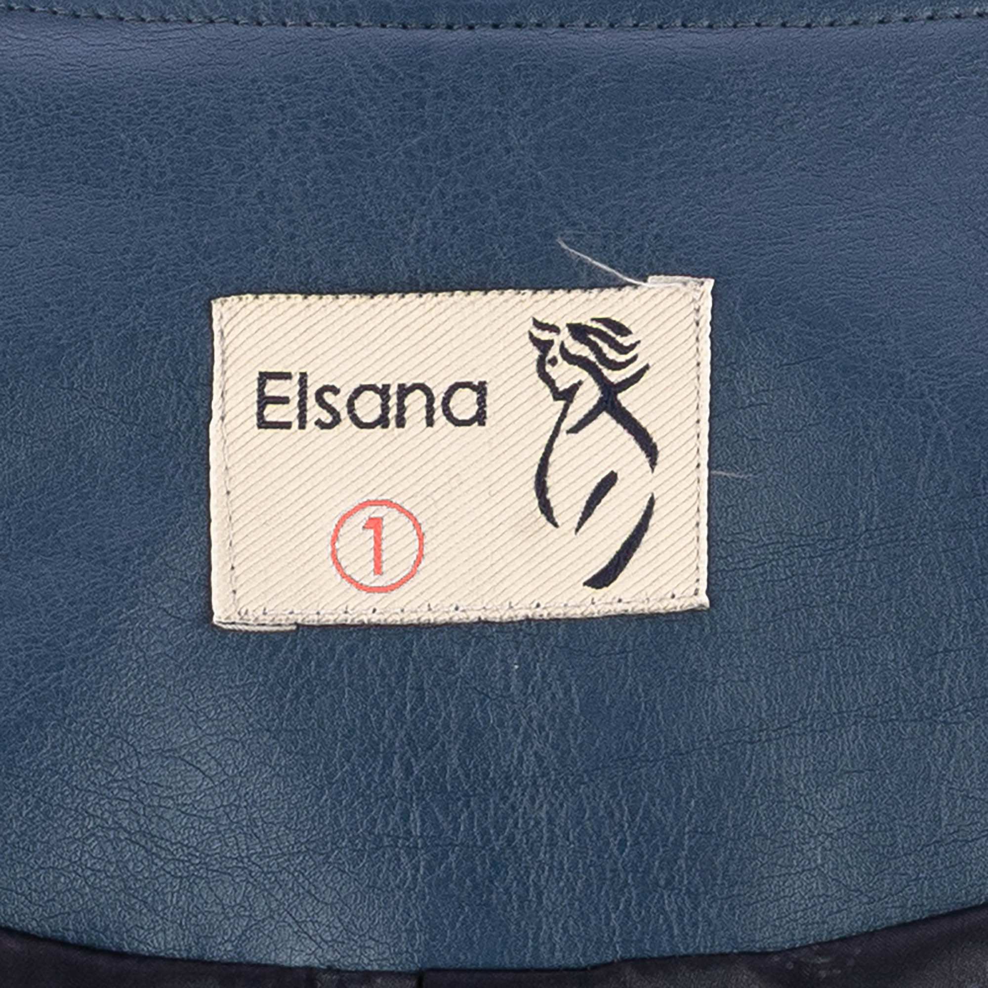 کت چرم زنانه آبی نفتی مدل مریدا السانا Elsana کد 2344