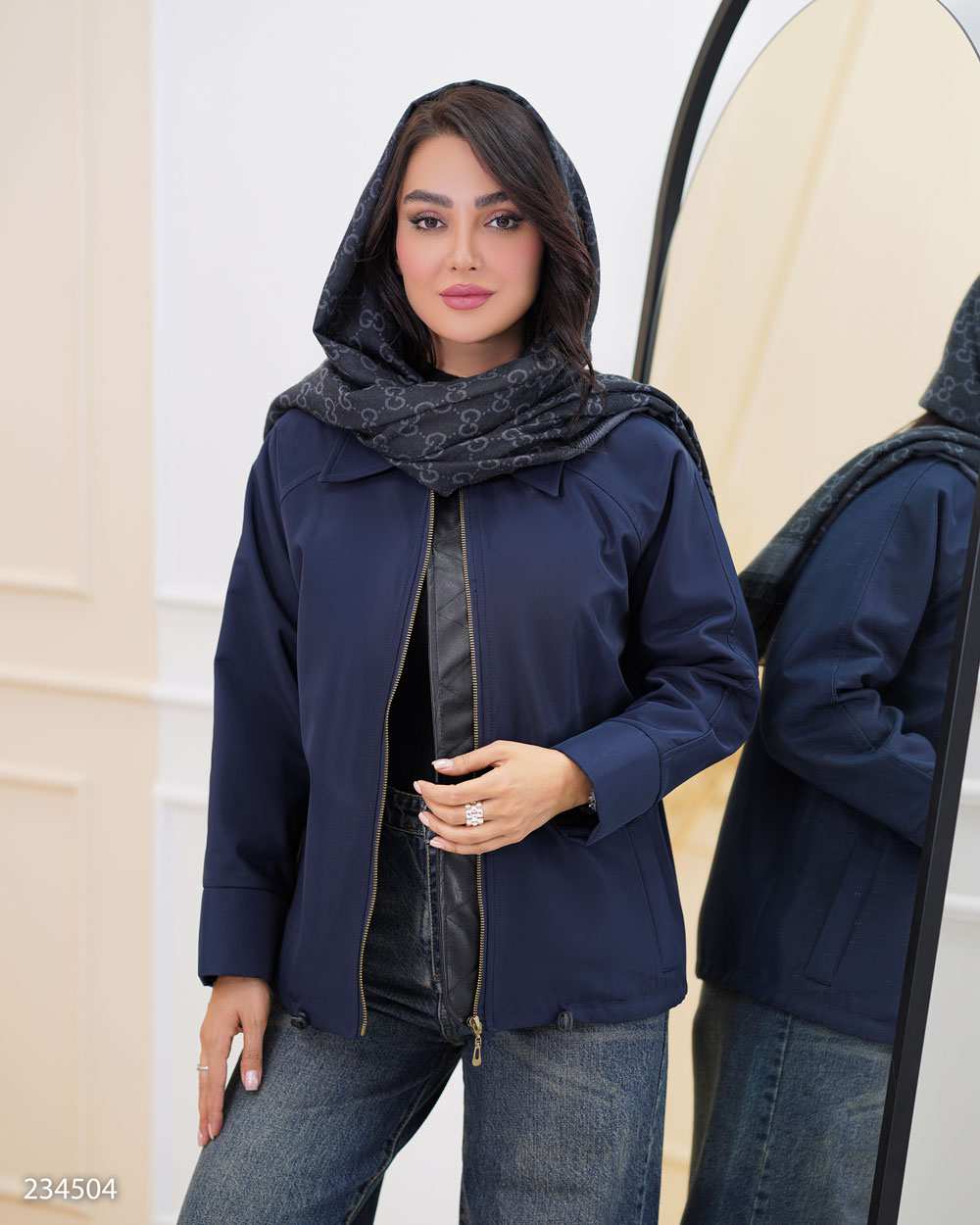 بامبر جکت زنانه سرمه ای مدل الوان السانا Elsana کد 2345