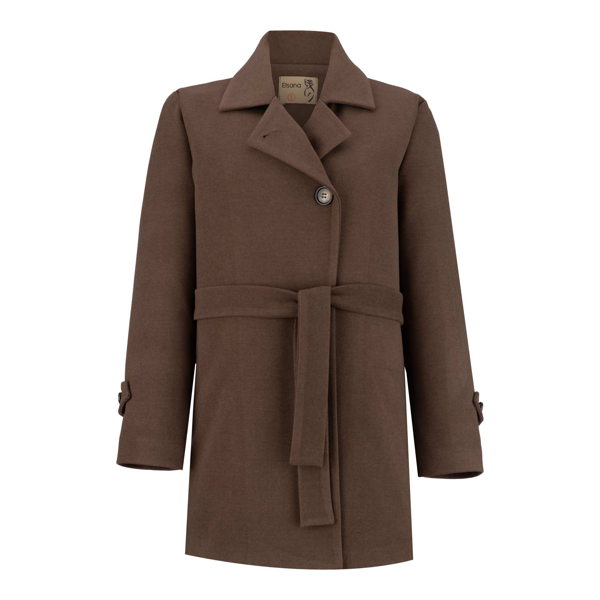 پالتو زنانه فوتر قهوه ای مدل دانهیل السانا Elsana کد 2346