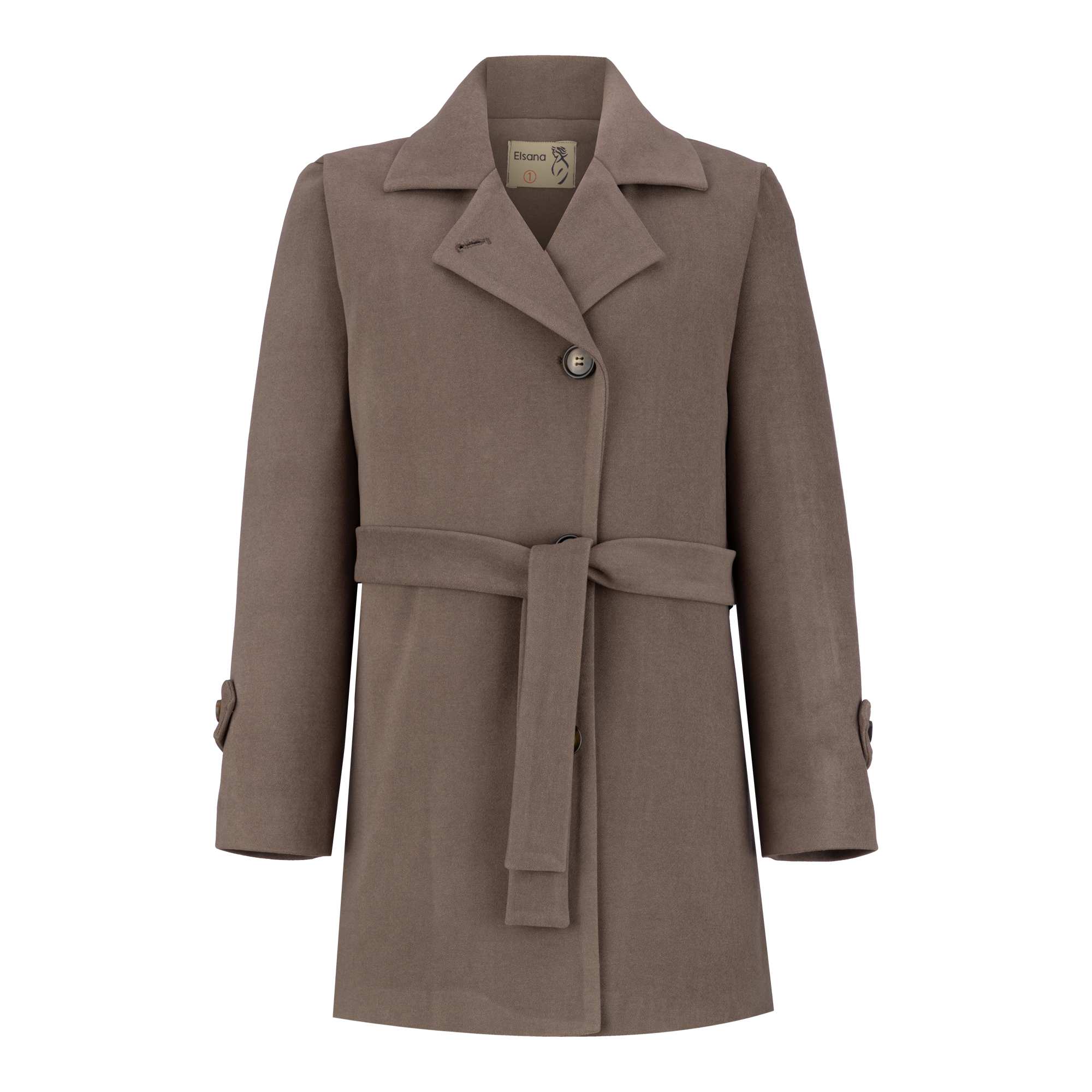 پالتو زنانه فوتر شکلاتی مدل دانهیل السانا Elsana کد 2346