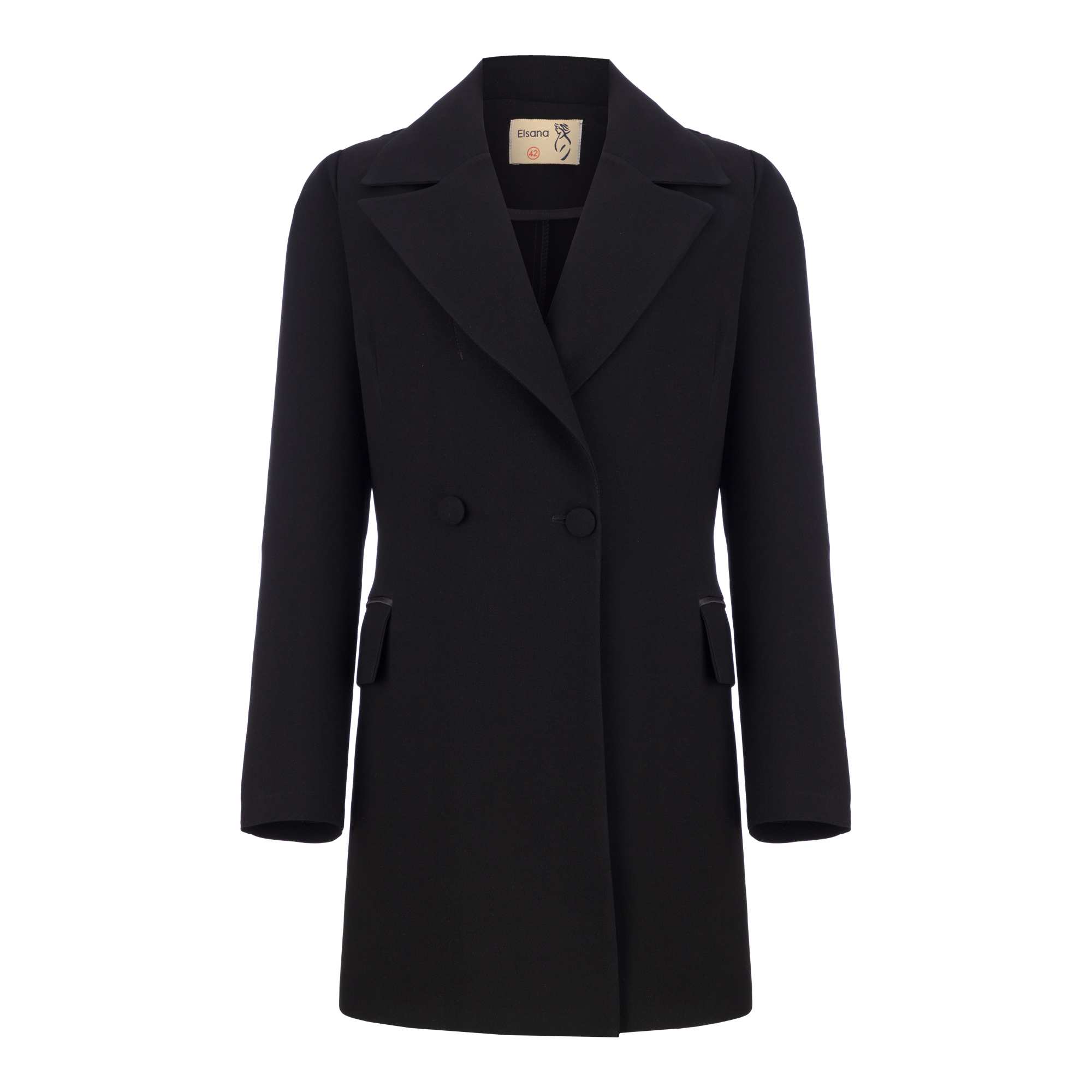 کت زنانه کرپ لمه مشکی مدل آنیه السانا Elsana کد 2348