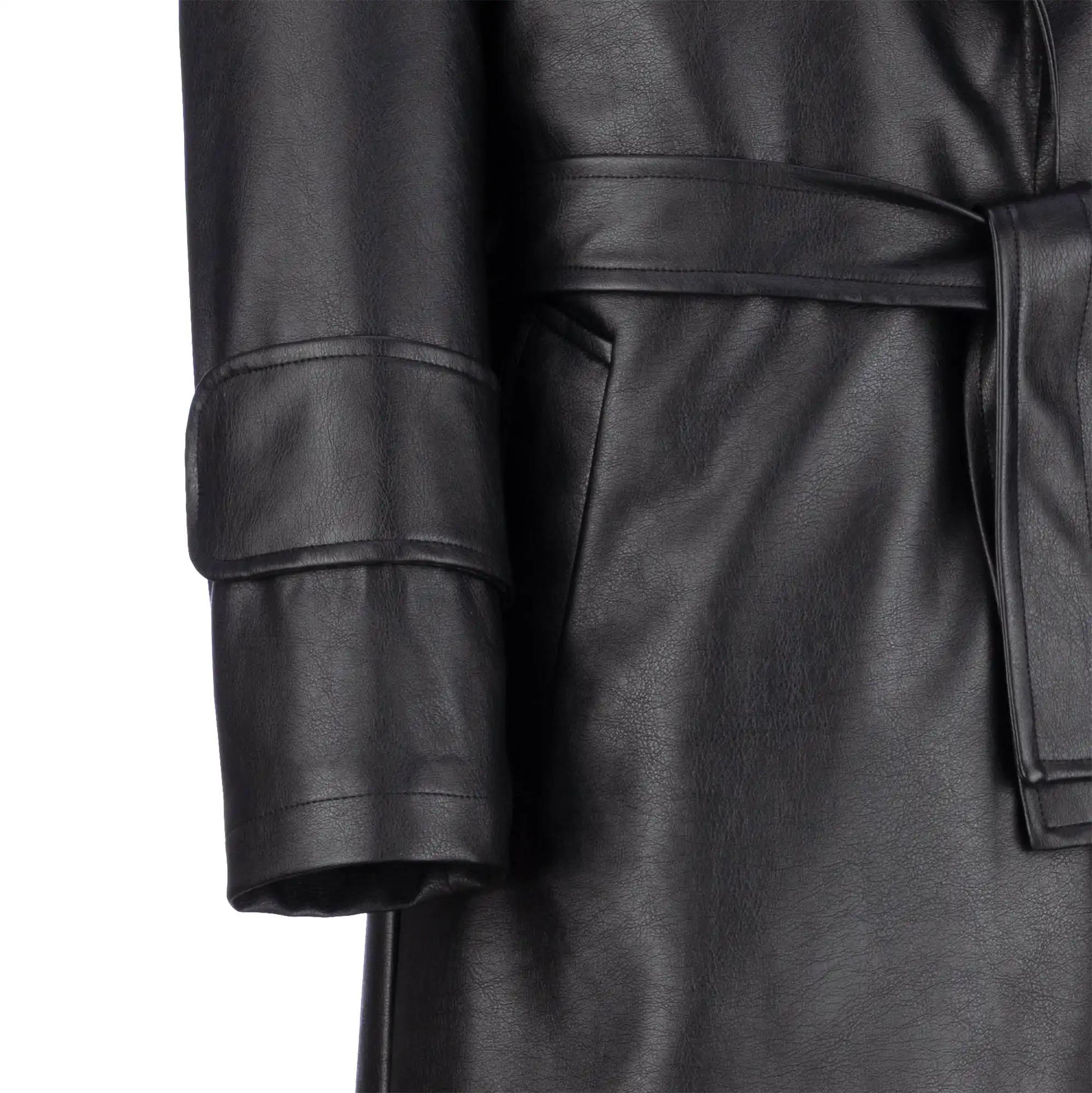 پالتو چرم بلند زنانه مشکی مدل پاتریشا السانا Elsana کد 2349