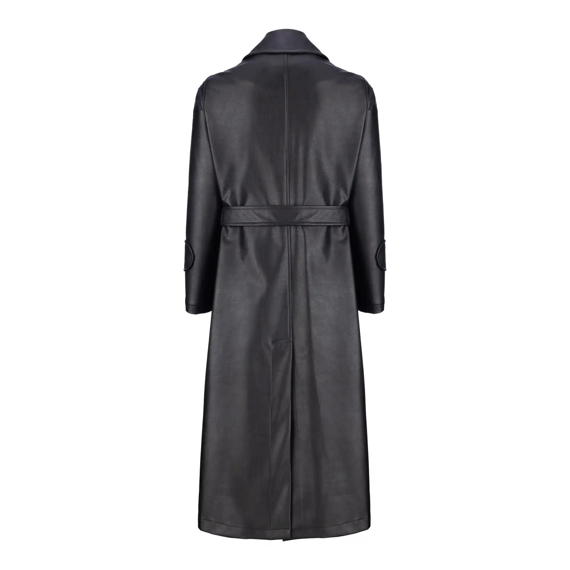 پالتو چرم بلند زنانه مشکی مدل پاتریشا السانا Elsana کد 2349