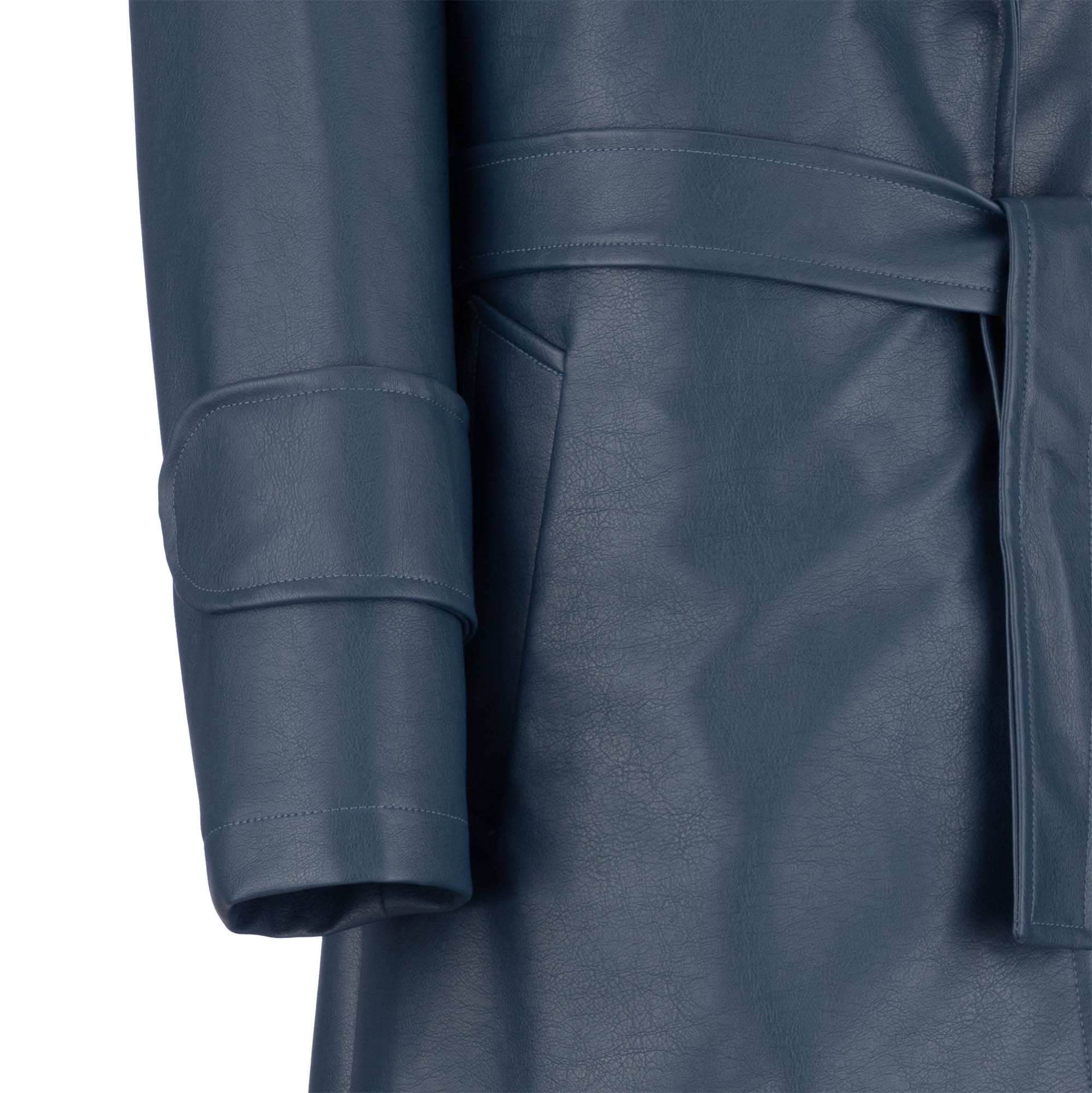 پالتو چرم بلند زنانه آبی نفتی مدل پاتریشا السانا Elsana کد 2349