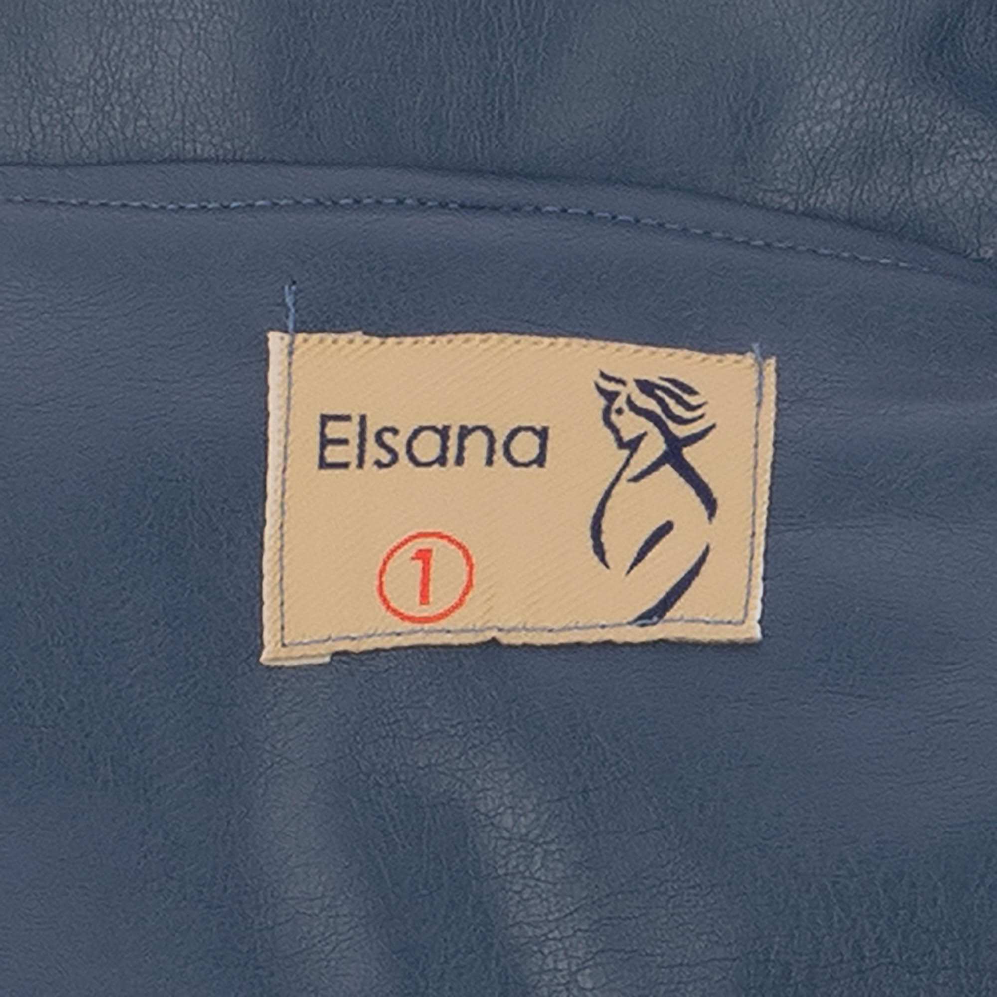 پالتو چرم بلند زنانه آبی نفتی مدل پاتریشا السانا Elsana کد 2349