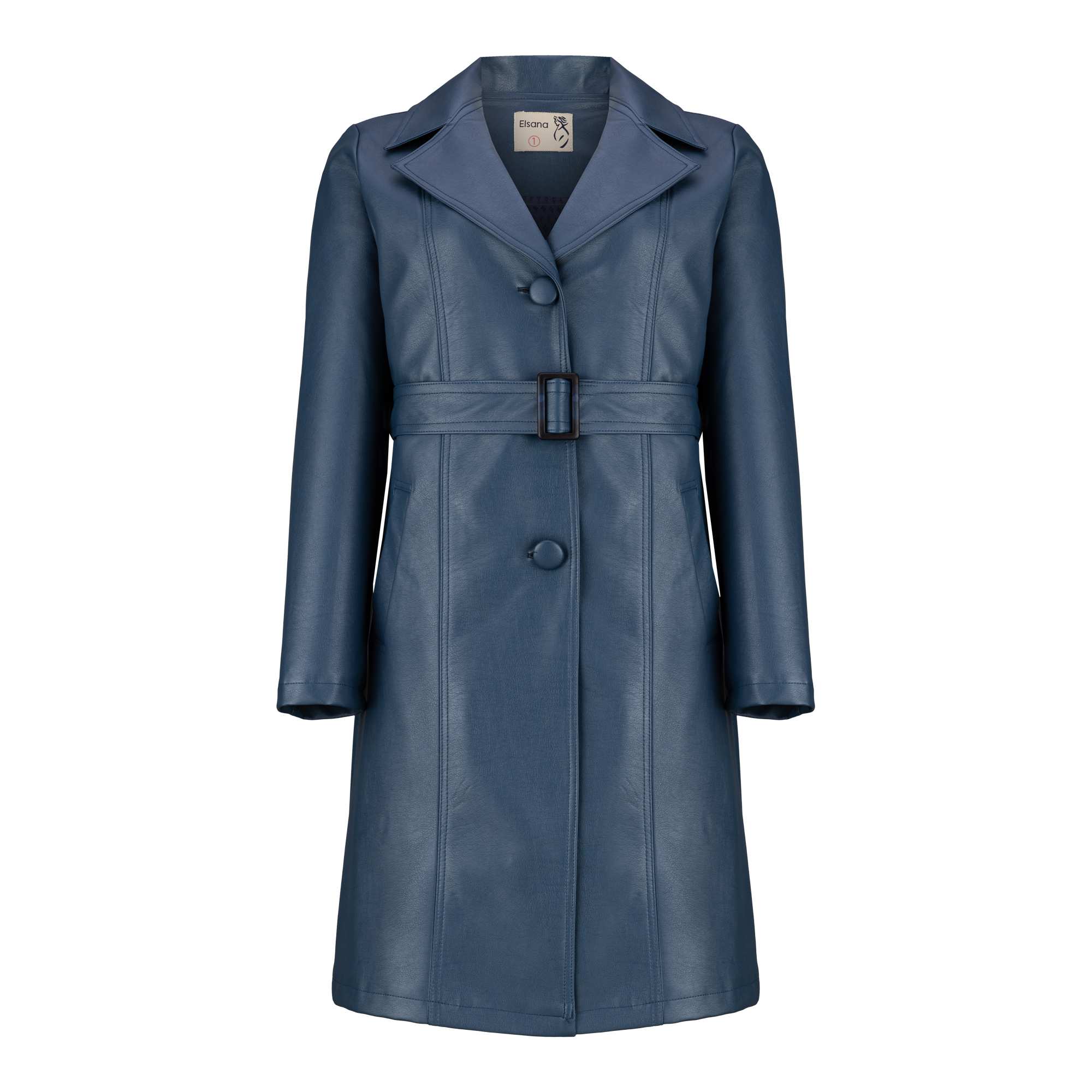 کت چرم زنانه آبی نفتی مدل هرمینا السانا Elsana کد 2350