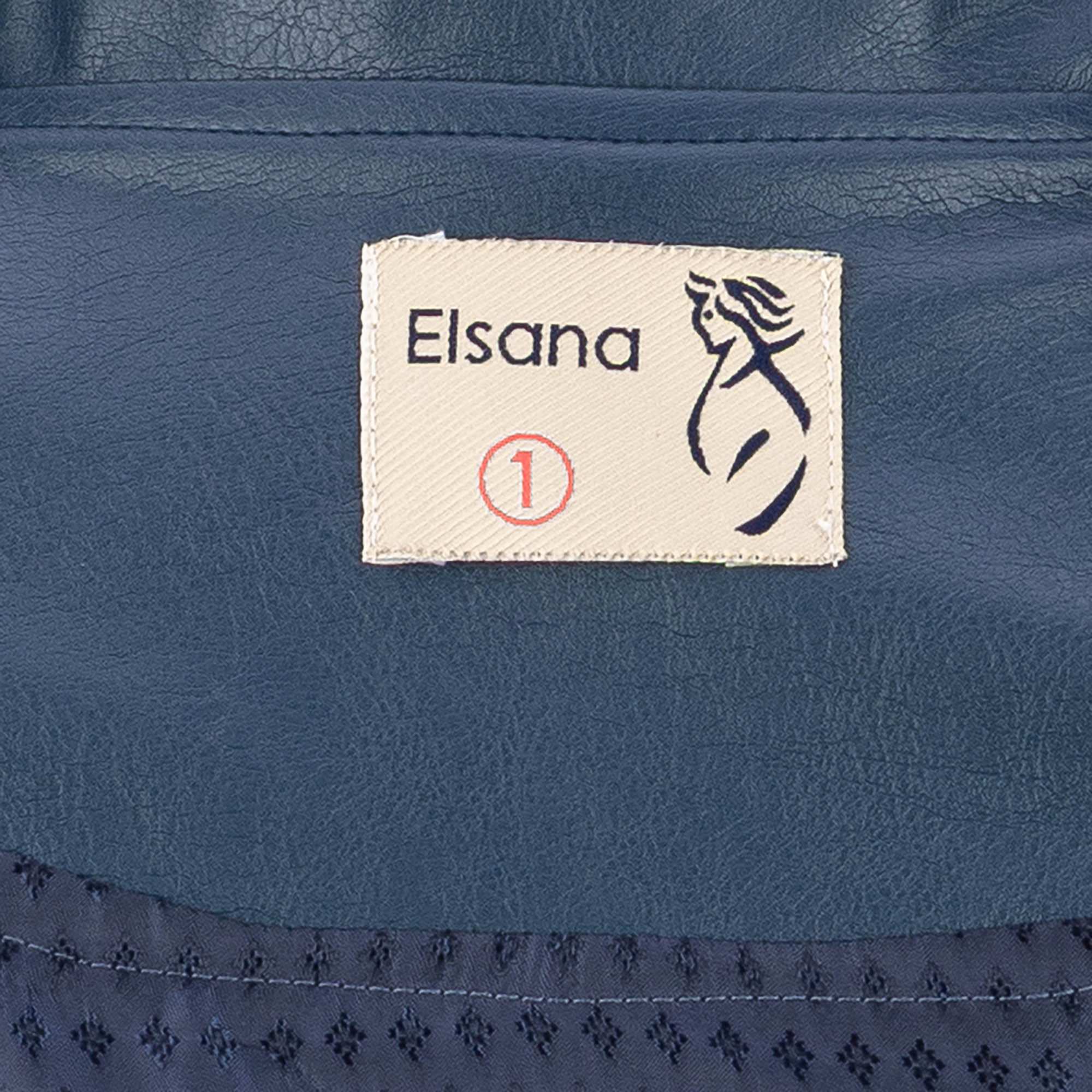 کت چرم زنانه آبی نفتی مدل هرمینا السانا Elsana کد 2350