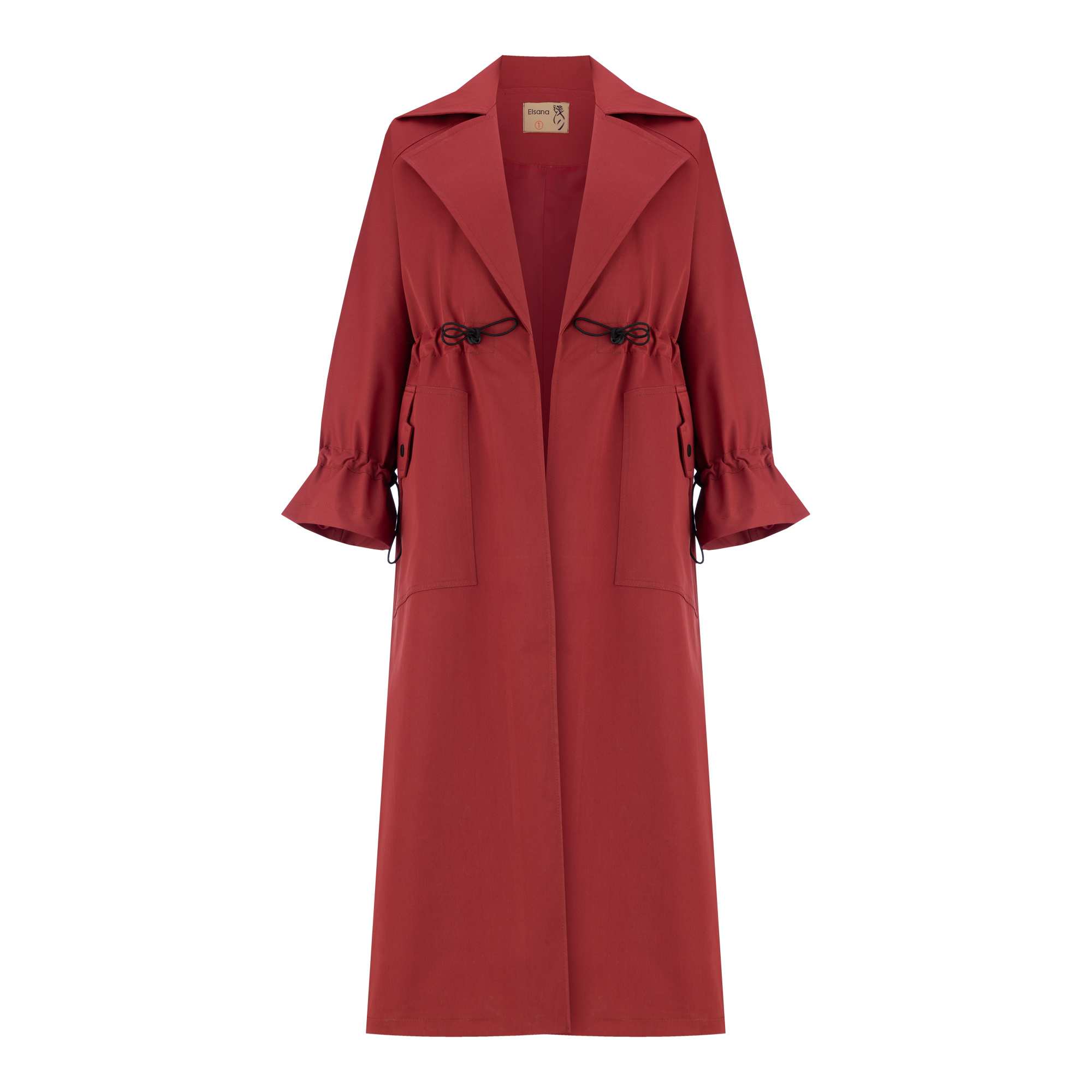 بارانی بلند زنانه زرشکی مدل هیتا السانا Elsana کد 2351