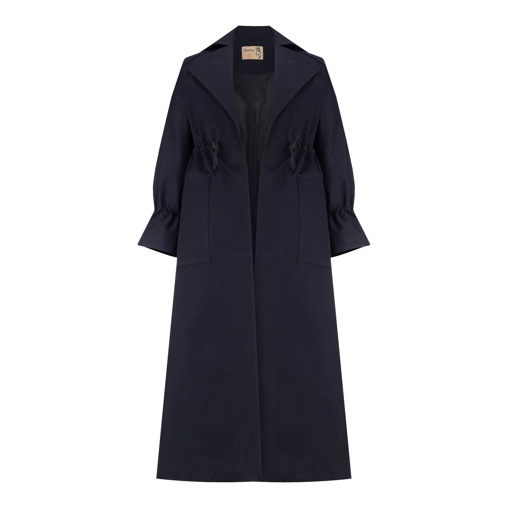 بارانی بلند زنانه سرمه ای تیره مدل هیتا السانا Elsana کد 2351