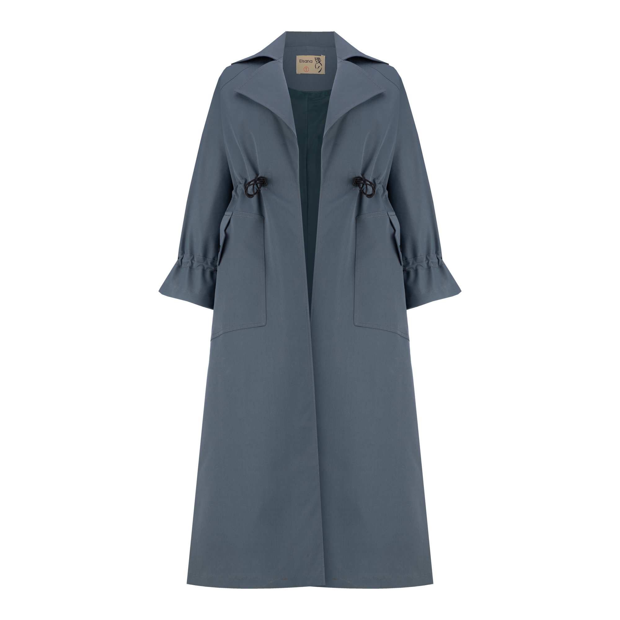 بارانی بلند زنانه سبز کله غازی مدل هیتا السانا Elsana کد 2351