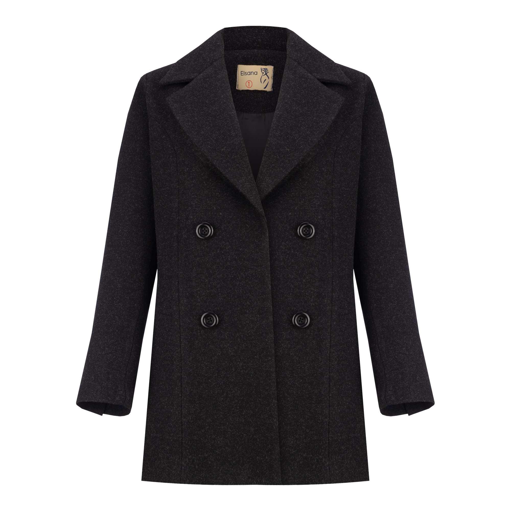 پالتو زنانه فوتر مشکی مدل خزان السانا Elsana کد 2352