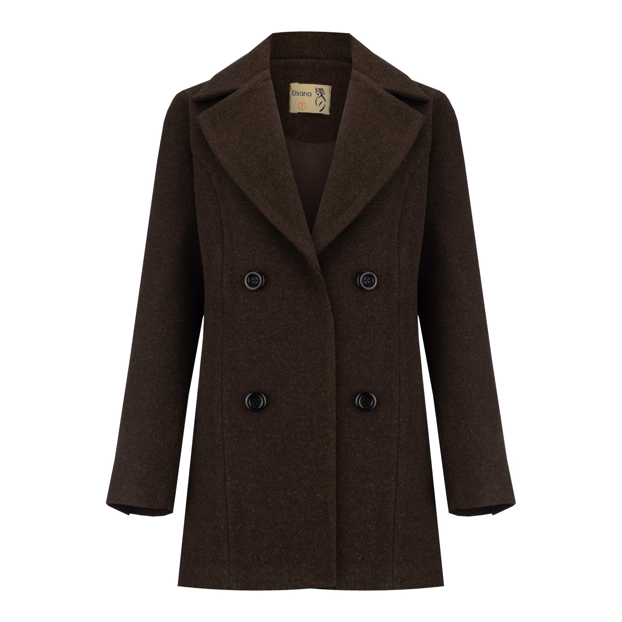 پالتو زنانه فوتر قهوه ای مدل خزان السانا Elsana کد 2352