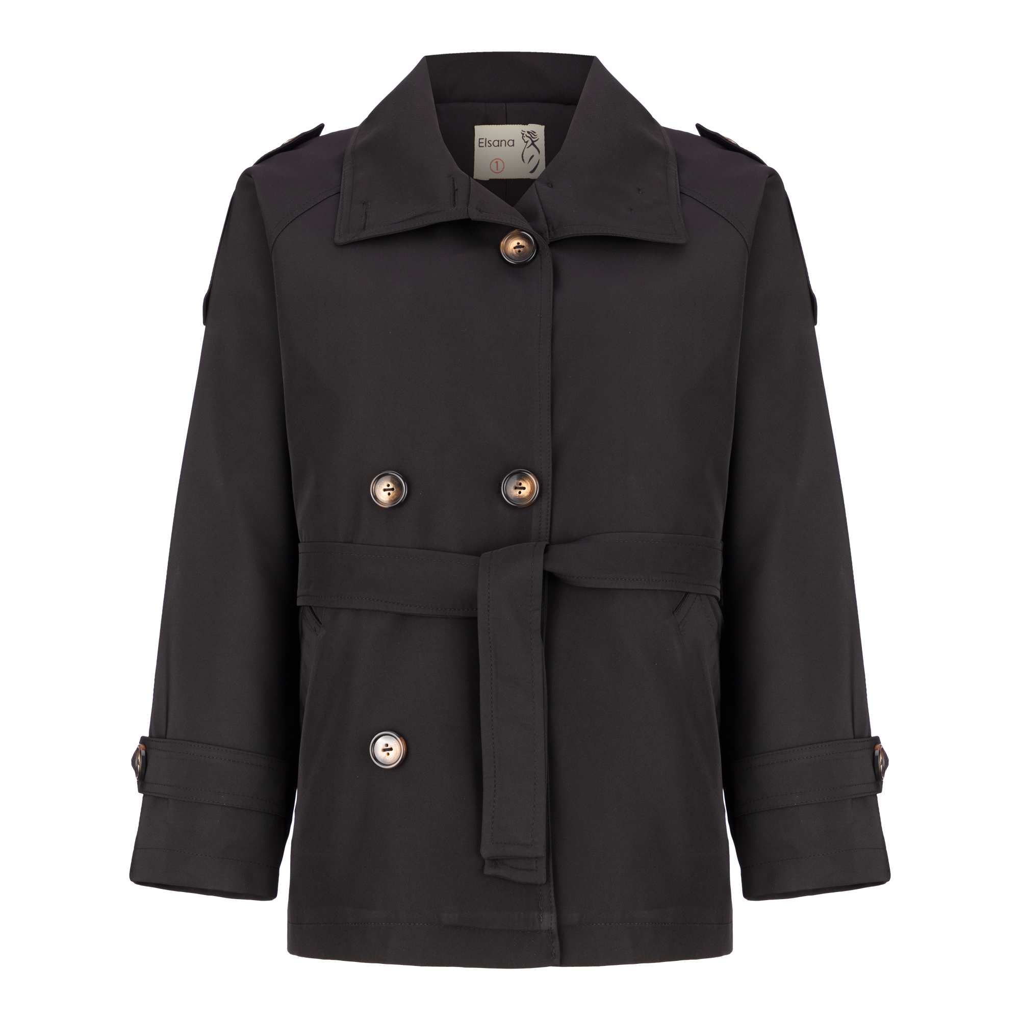 بارانی زنانه مشکی مدل سپنتا السانا Elsana کد 2353
