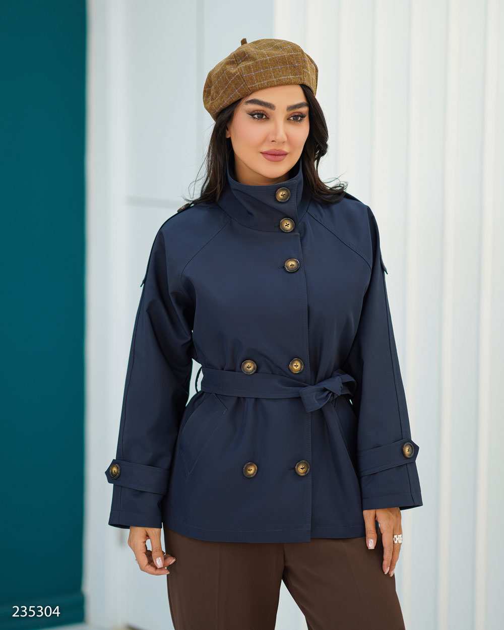 بارانی زنانه سرمه ای مدل سپنتا السانا Elsana کد 2353