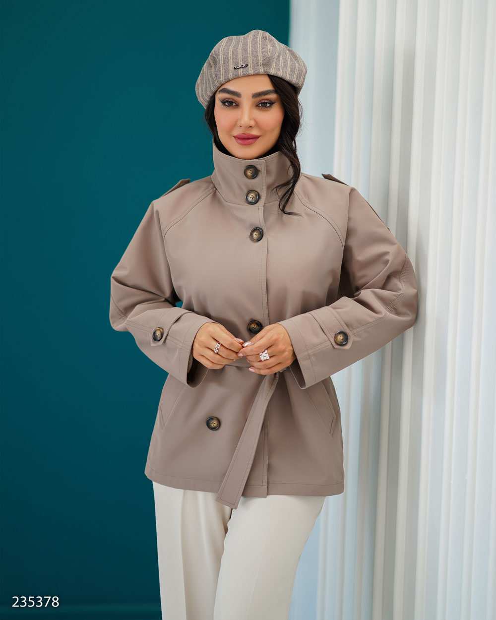 بارانی زنانه خاکی مدل سپنتا السانا Elsana کد 2353