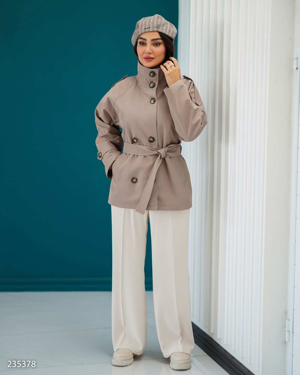 بارانی زنانه خاکی مدل سپنتا السانا Elsana کد 2353