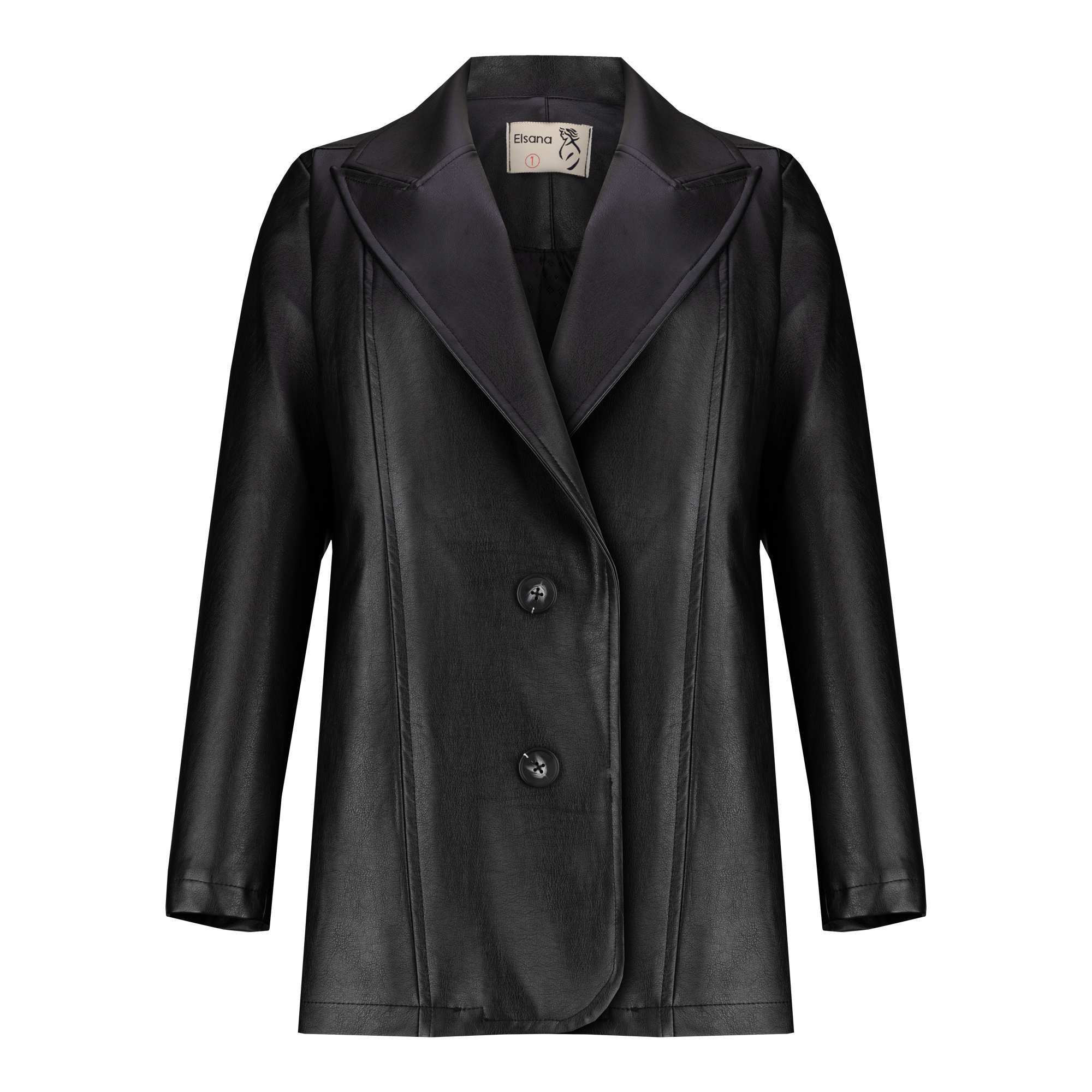 کت چرم زنانه مشکی مدل وصال السانا Elsana کد 2354