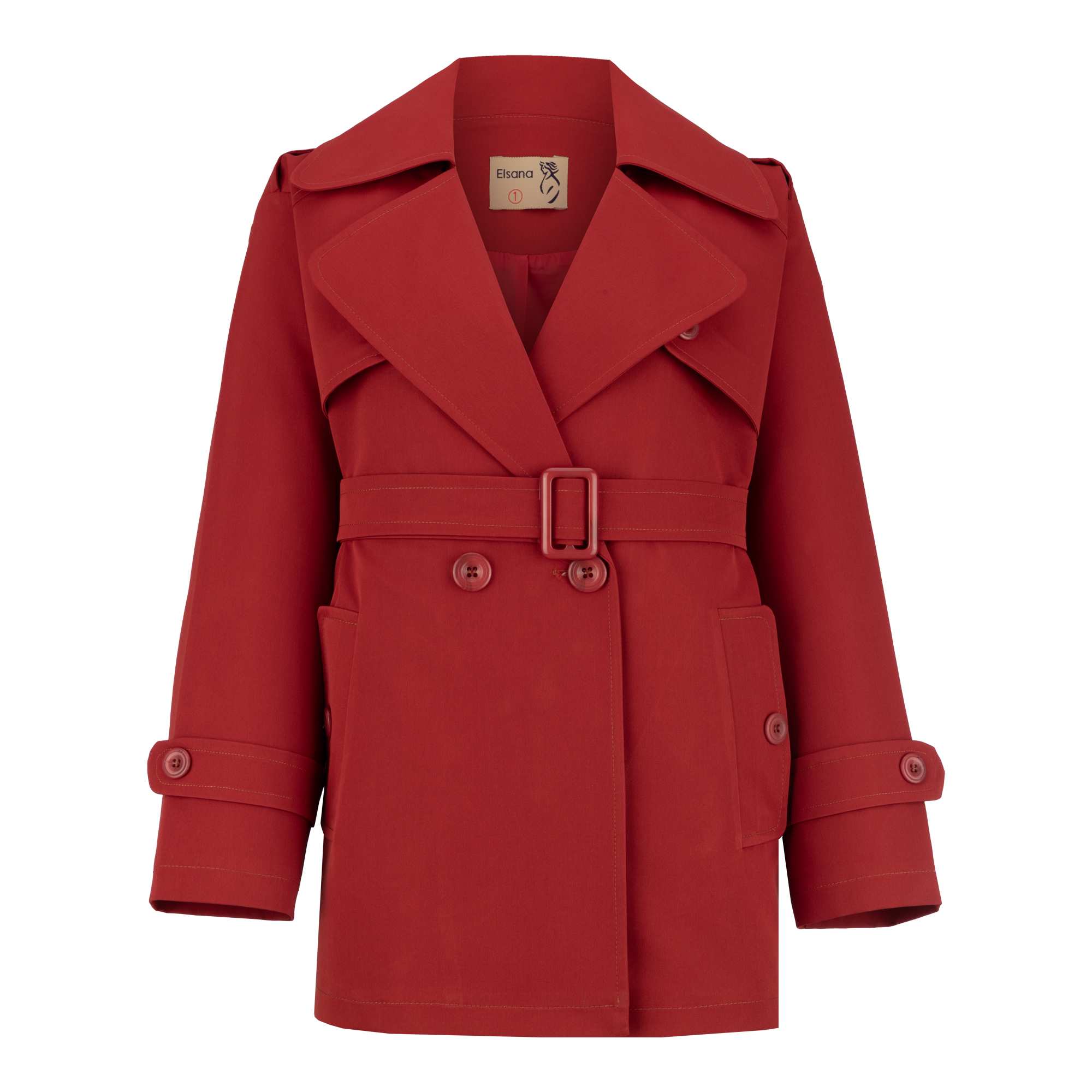 بارانی زنانه آجری مدل مونا السانا Elsana کد 2355