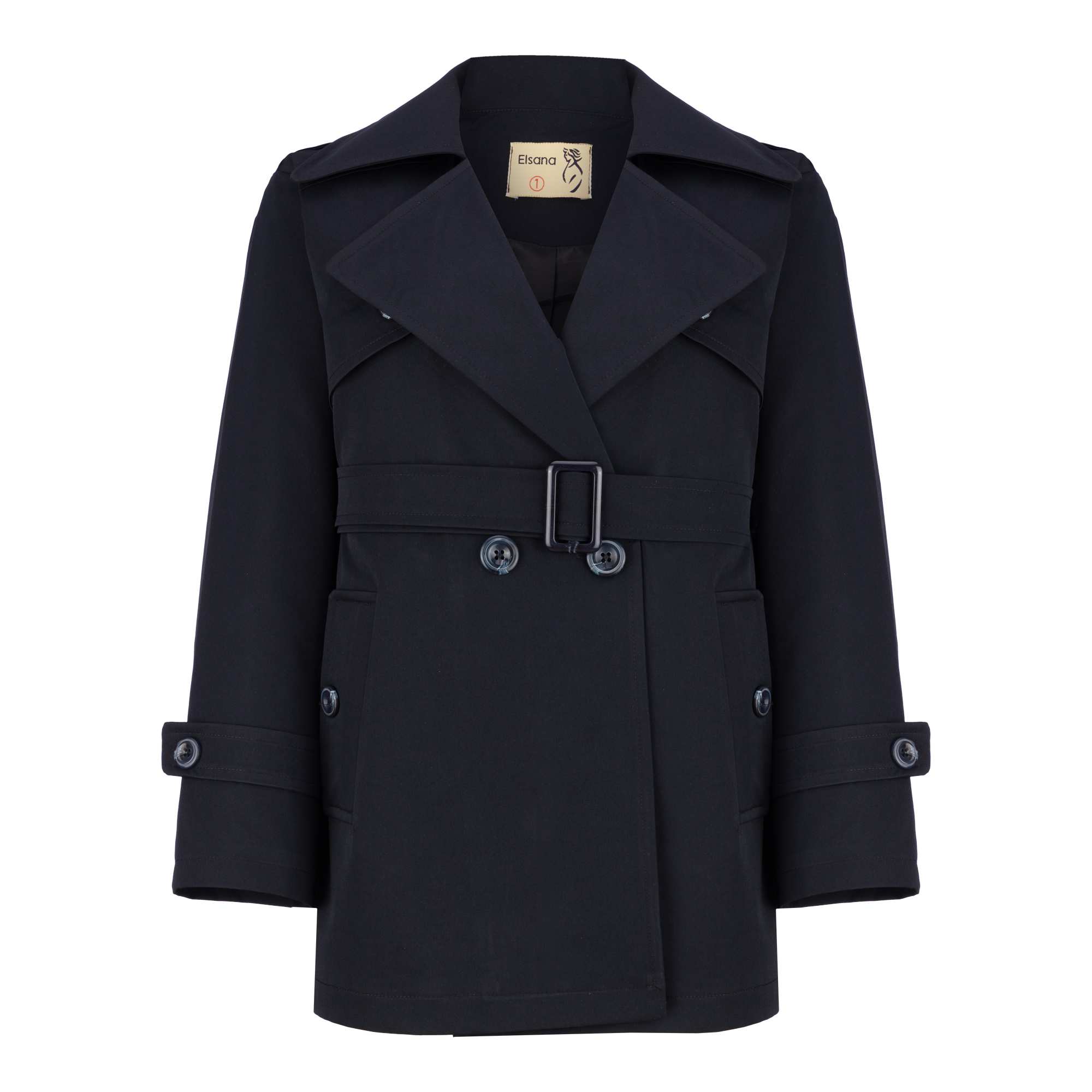 بارانی زنانه سرمه ای تیره مدل مونا السانا Elsana کد 2355