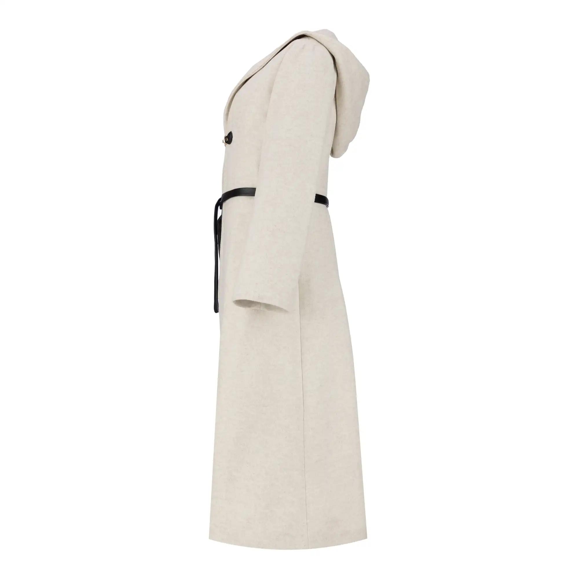 پالتو بلند زنانه فوتر شیری مدل دیاکو السانا Elsana کد 2356