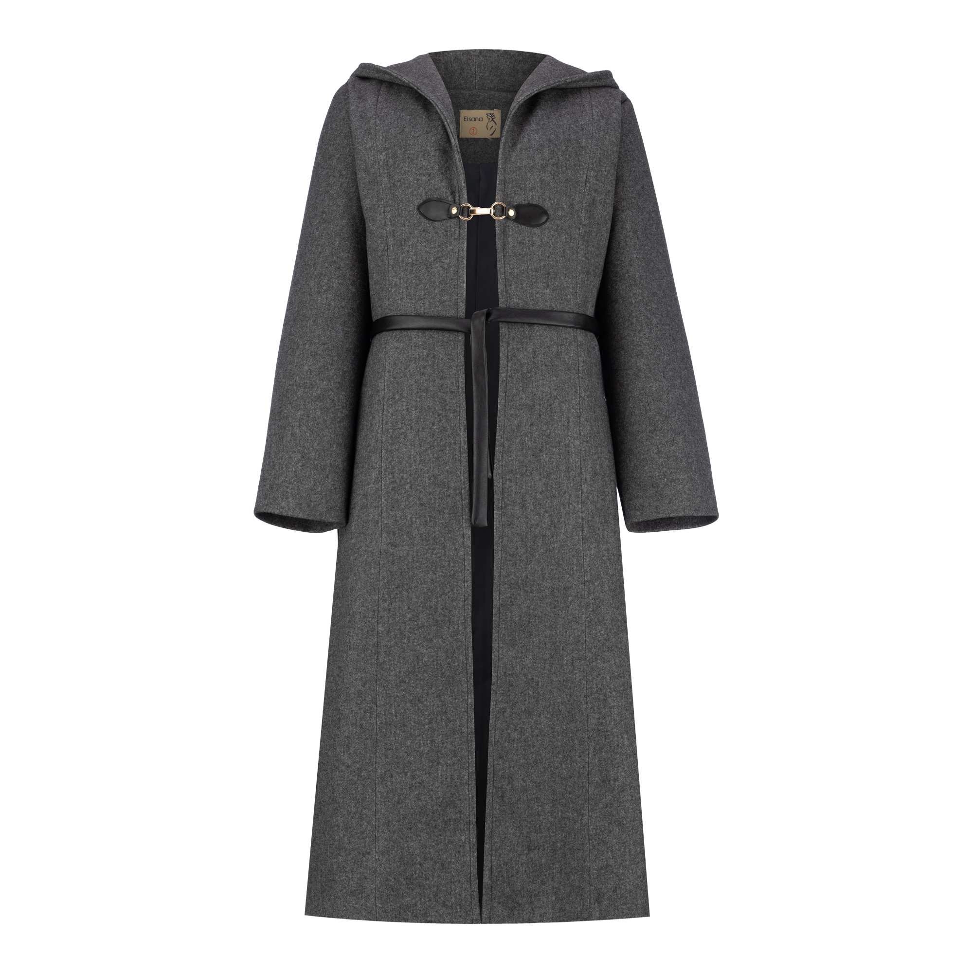 پالتو بلند زنانه فوتر زغالی مدل دیاکو السانا Elsana کد 2356