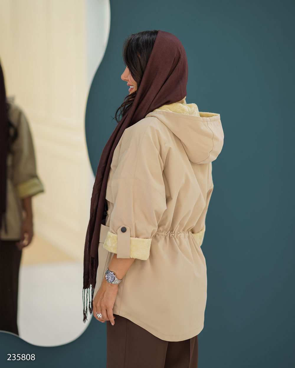 کاپشن زنانه کرم مدل الهام السانا Elsana کد 2358