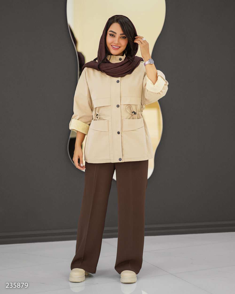 کاپشن زنانه استخوانی مدل الهام السانا Elsana کد 2358