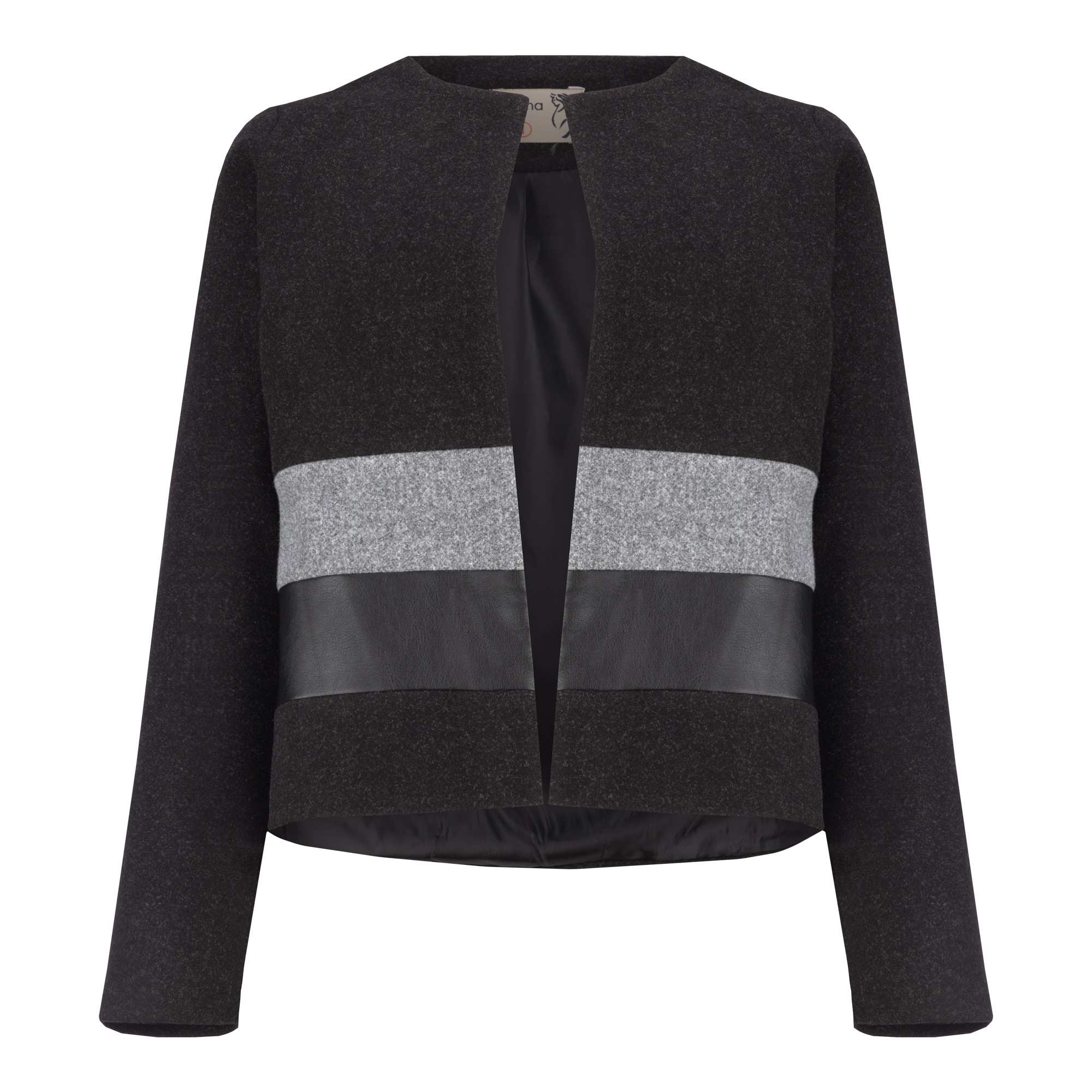 پالتو کوتاه زنانه فوتر مشکیطوسی مدل فرشین السانا Elsana کد 2359