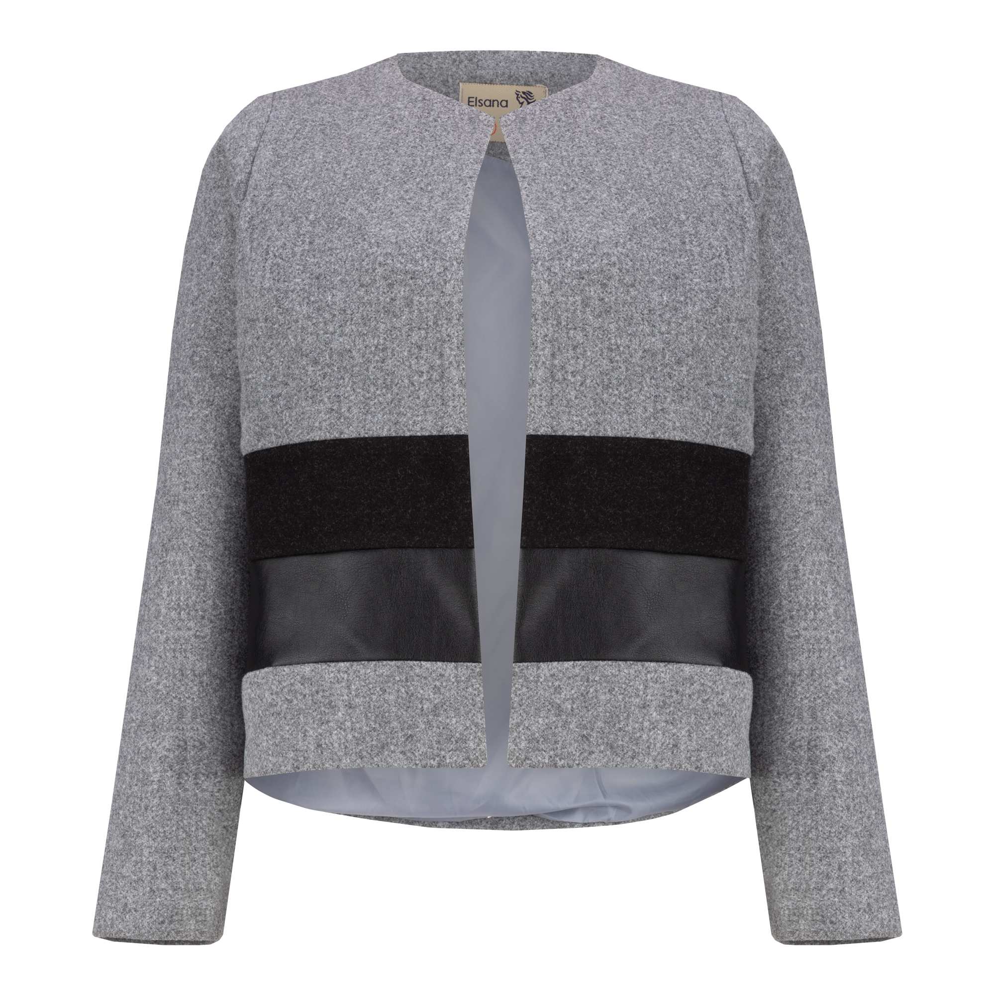 پالتو کوتاه زنانه فوتر طوسی مدل فرشین السانا Elsana کد 2359