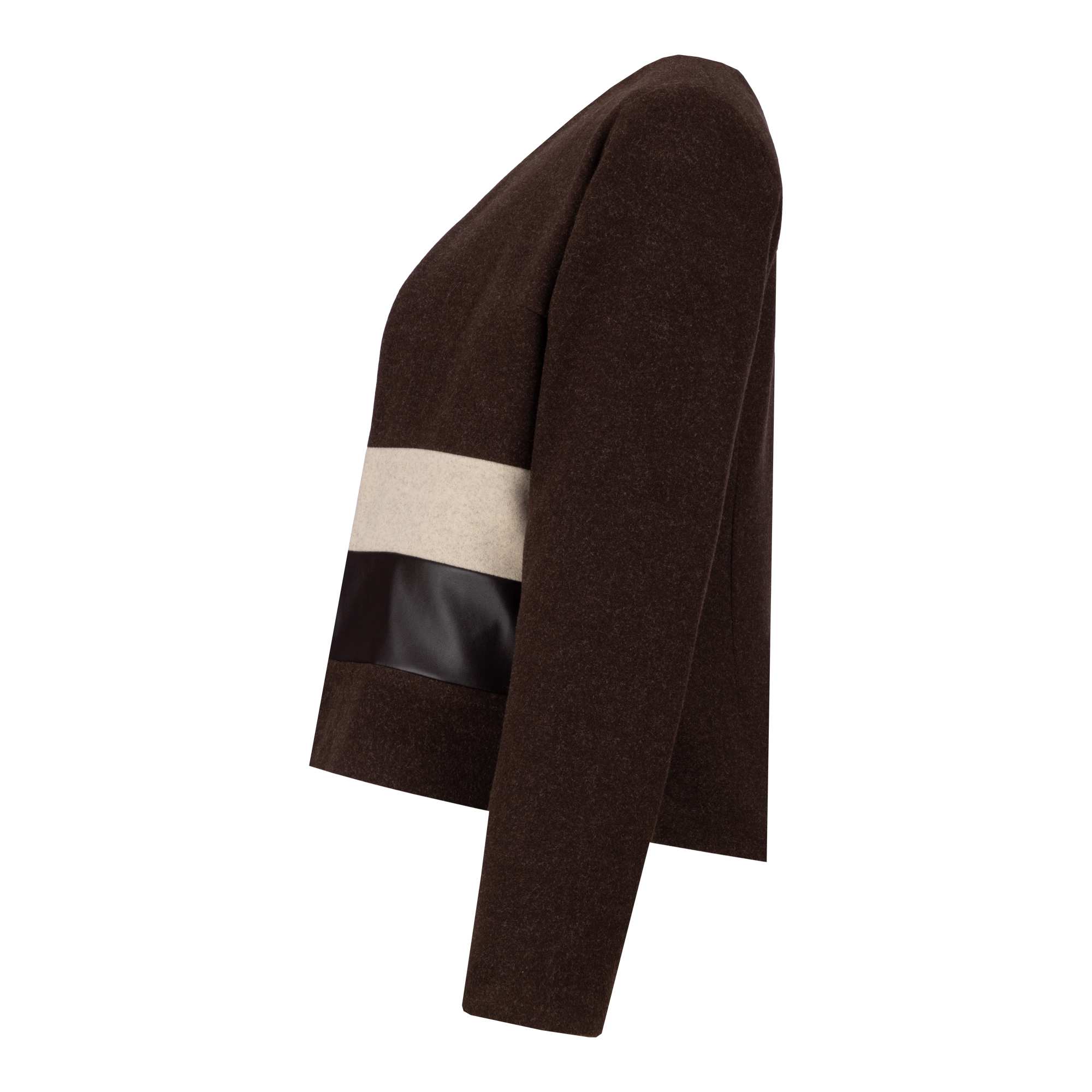 پالتو کوتاه زنانه فوتر قهوه ای مدل فرشین السانا Elsana کد 2359