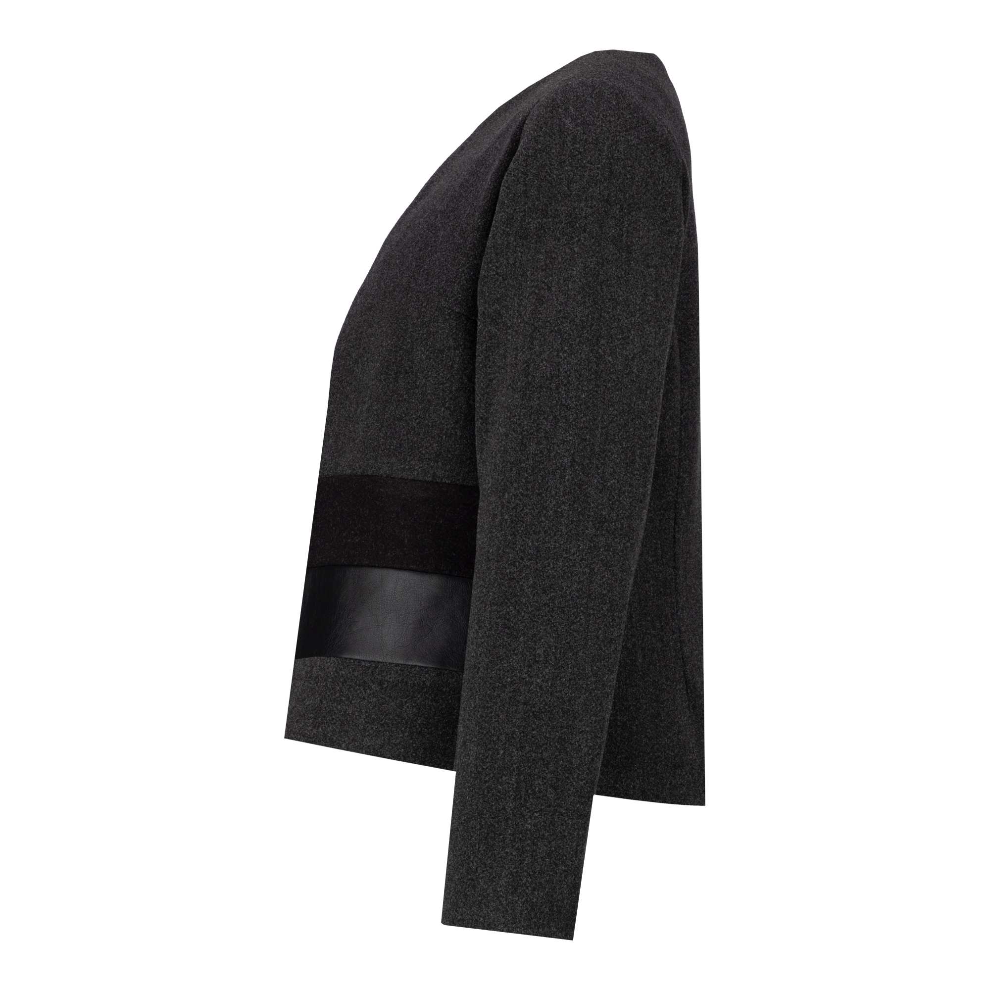 پالتو کوتاه زنانه فوتر زغالی مدل فرشین السانا Elsana کد 2359