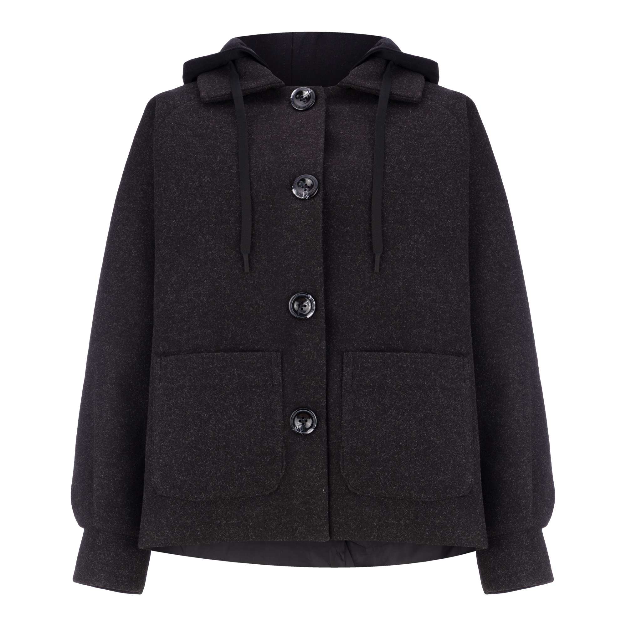 پالتو زنانه فوتر کلاه دار مشکی مدل فرتاک السانا Elsana کد 2369