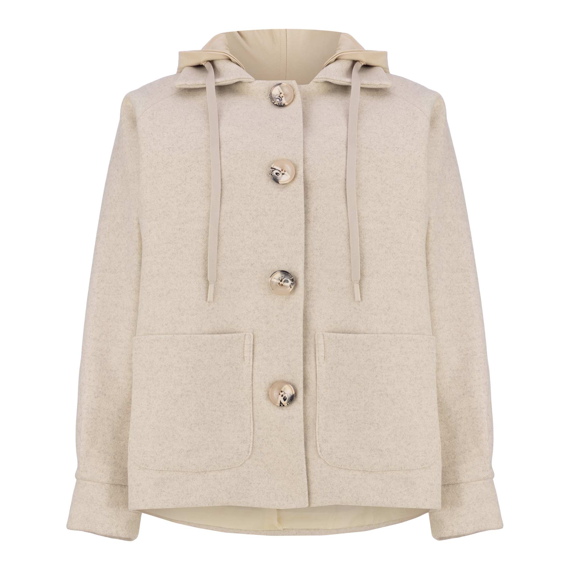 پالتو زنانه فوتر کلاه دار کرم مدل فرتاک السانا Elsana کد 2369