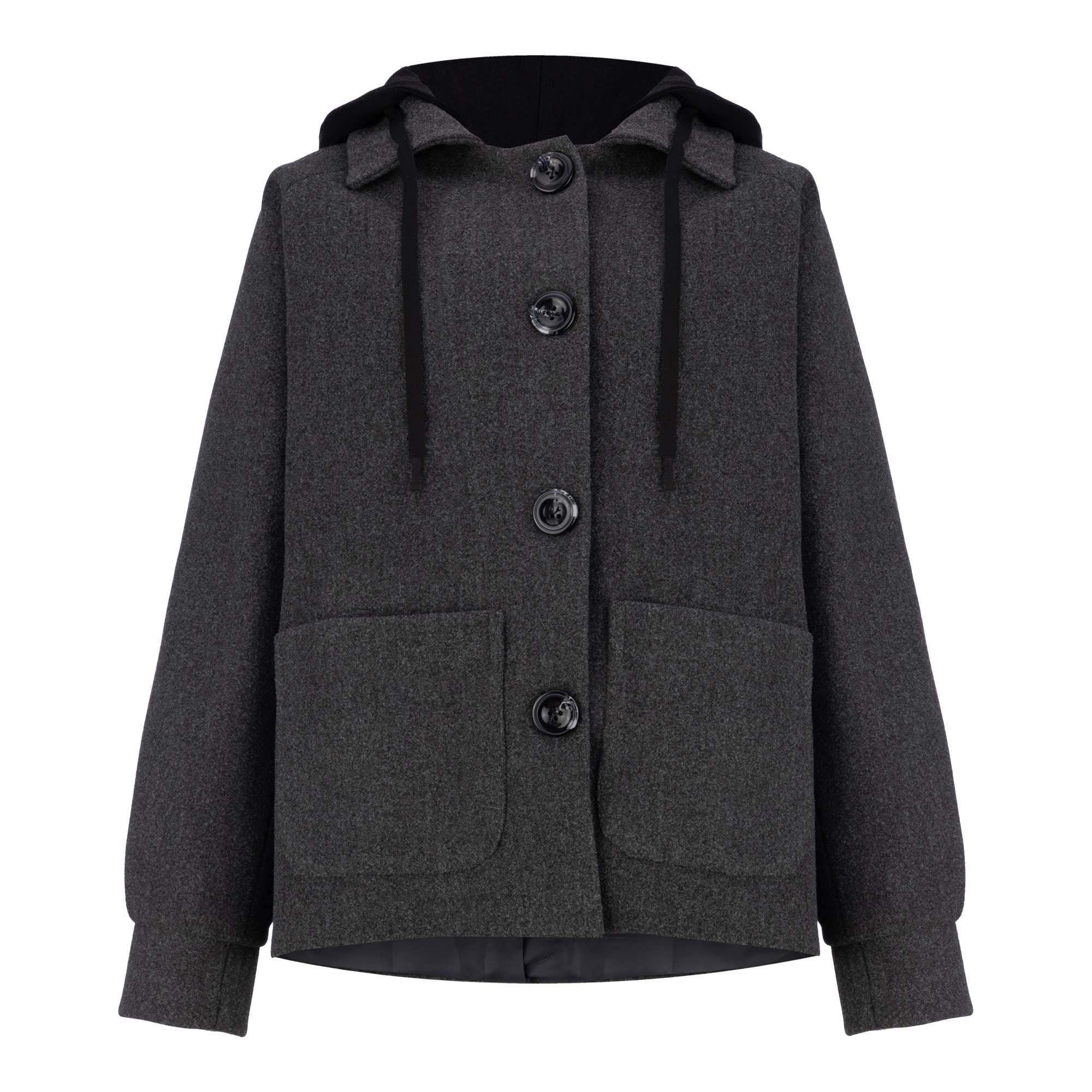 پالتو زنانه فوتر کلاه دار زغالی مدل فرتاک السانا Elsana کد 2369