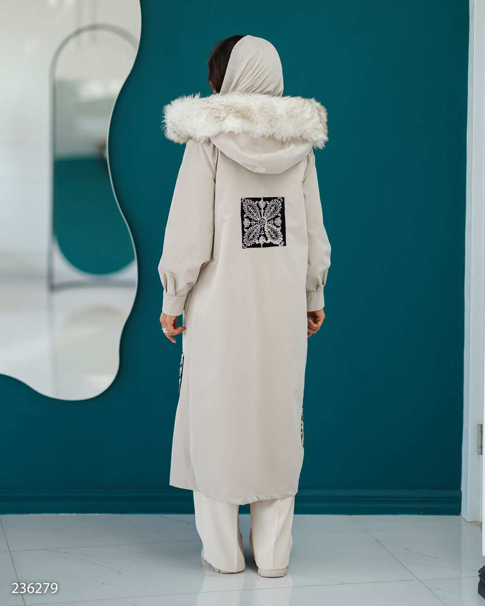 بارانی بلند زنانه استخوانی مدل داتیس السانا Elsana کد 2362