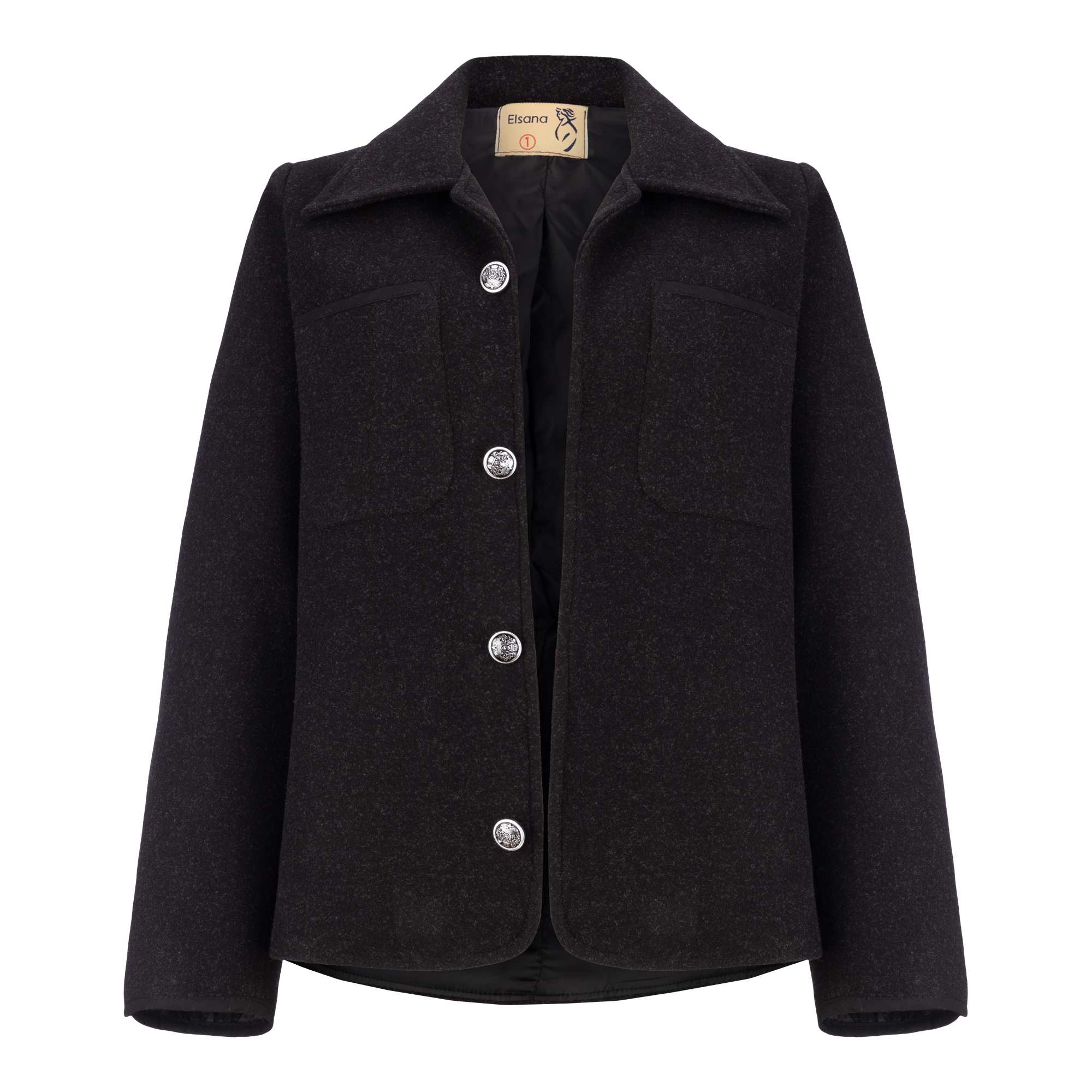 پالتو زنانه فوتر مشکی مدل شیلر السانا Elsana کد 2363
