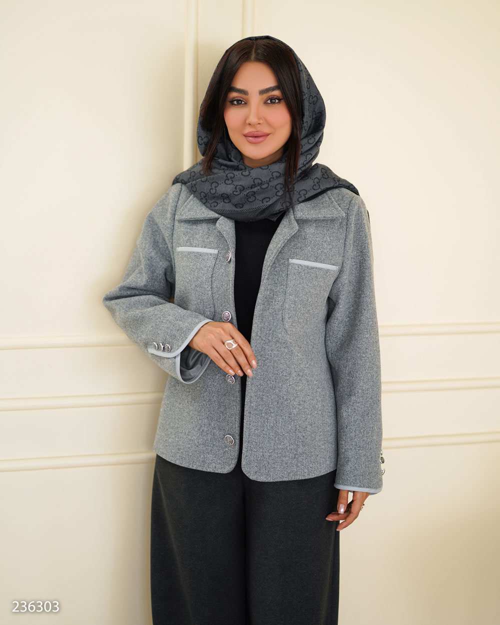 پالتو زنانه فوتر طوسی مدل شیلر السانا Elsana کد 2363